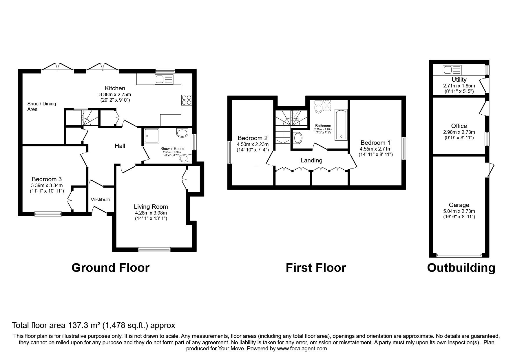 Floorplan of 3 bedroom Detached House for sale, Dundas Grove, Dalkeith, Midlothian, EH22