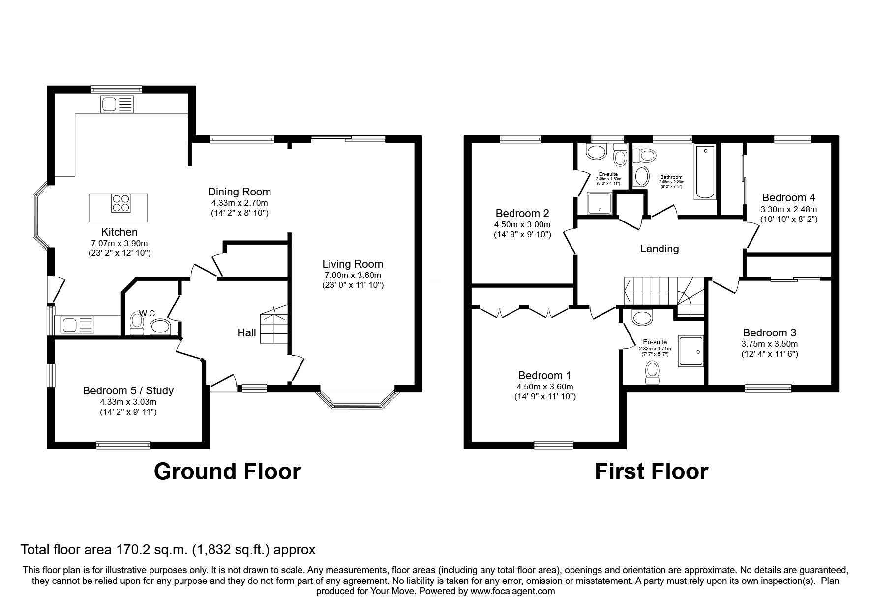 Floorplan of 5 bedroom Detached House for sale, Eskfield Grove, Dalkeith, EH22