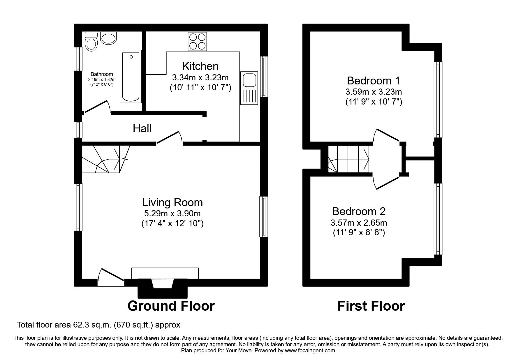 Floorplan of 2 bedroom  Flat for sale, John Street, Penicuik, Midlothian, EH26