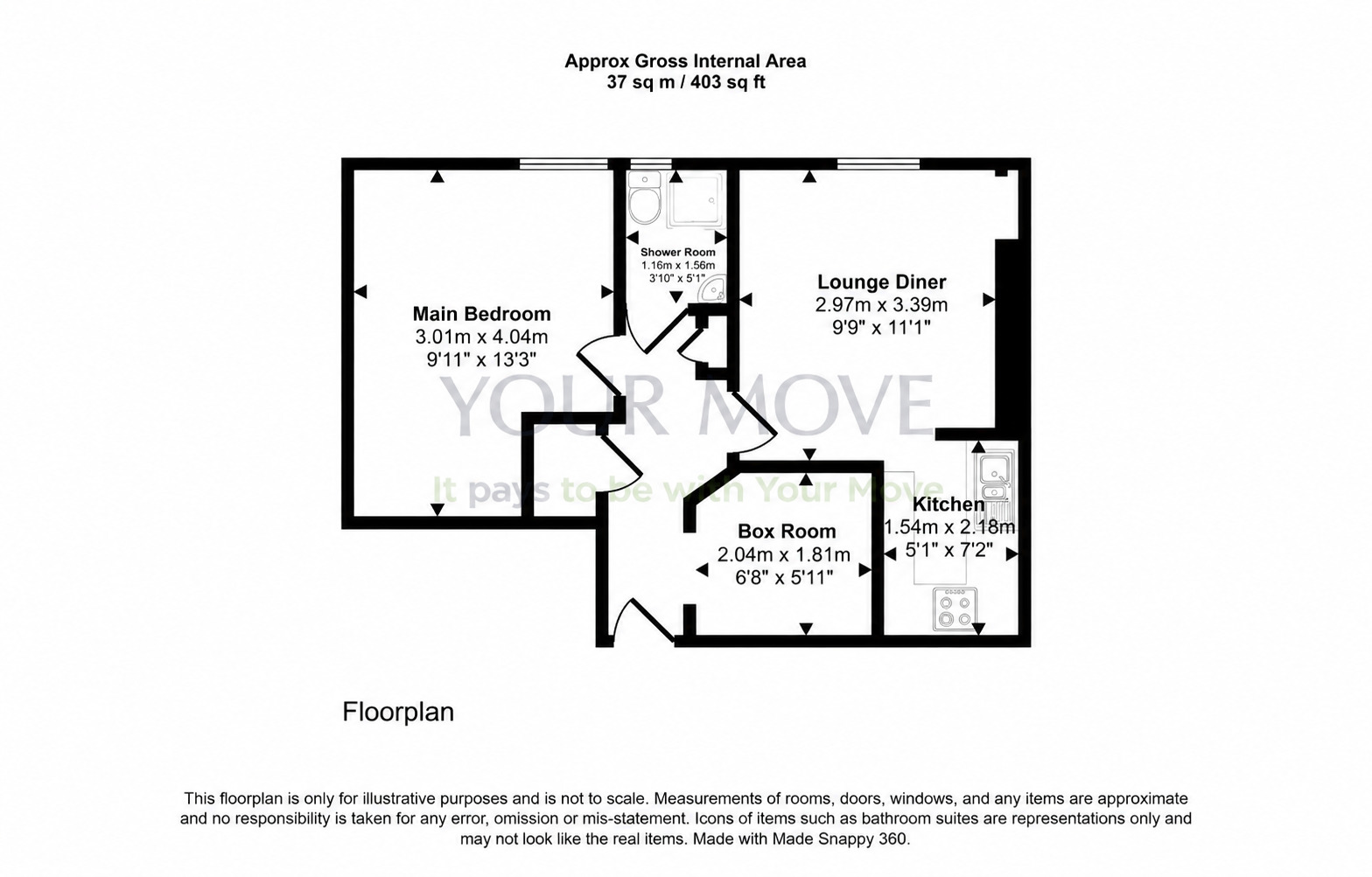 Floorplan of 1 bedroom Flat for sale, Wardlaw Street, Edinburgh, Midlothian, EH11