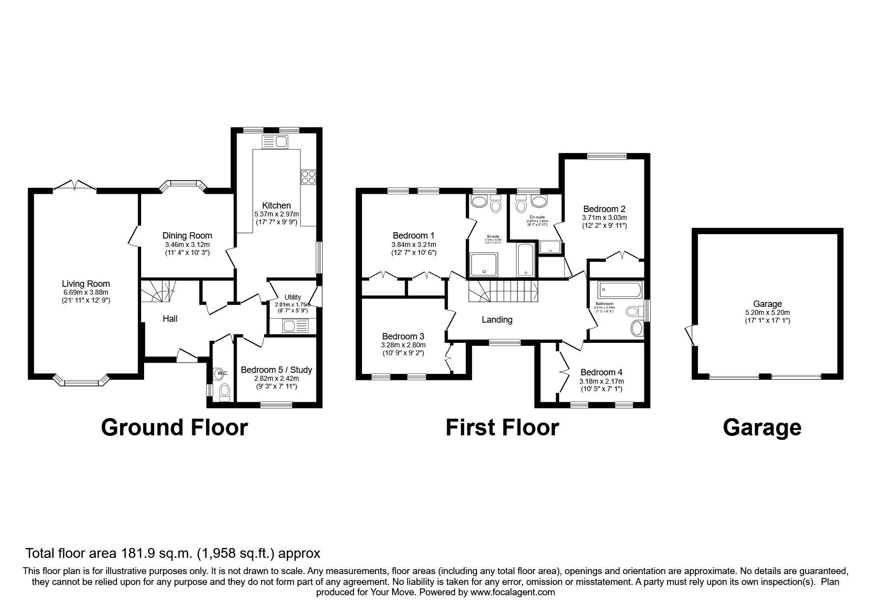 Floorplan of 5 bedroom Detached House for sale, Newtongrange Place, Newtongrange, Midlothian, EH22