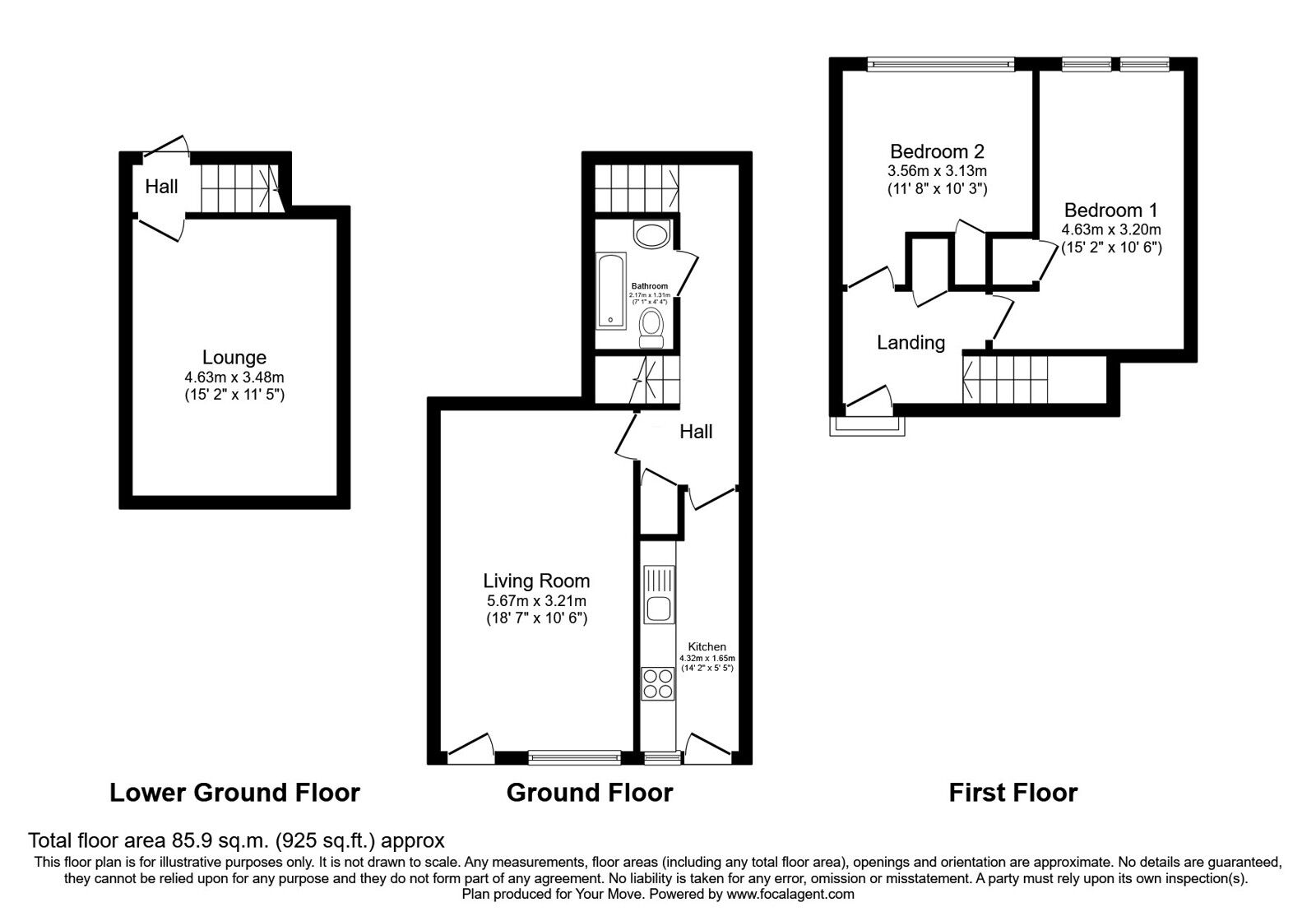 Floorplan of 2 bedroom  Flat for sale, Jarnac Court, Dalkeith, Midlothian, EH22