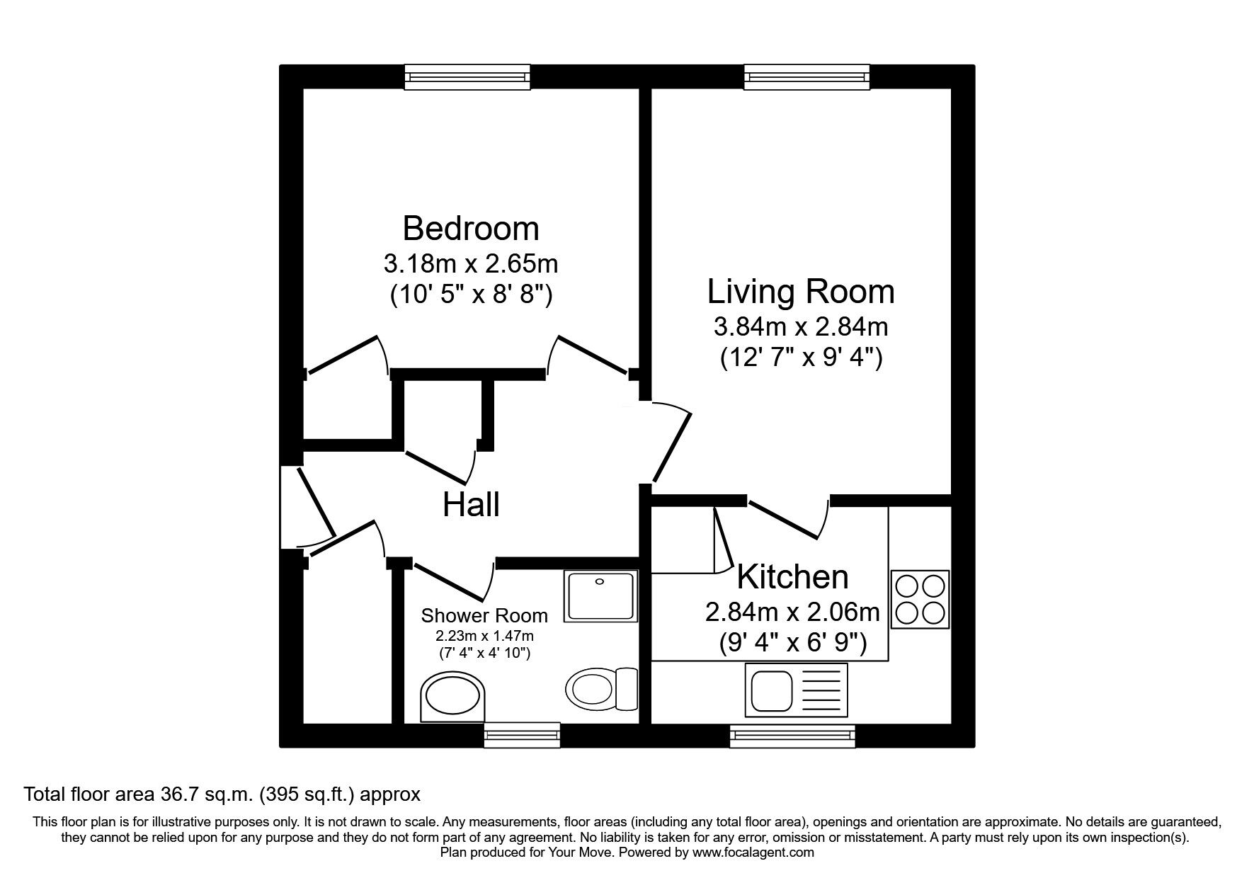 Floorplan of 1 bedroom  Flat for sale, Eastfield Road, Hawick, Scottish Borders, TD9