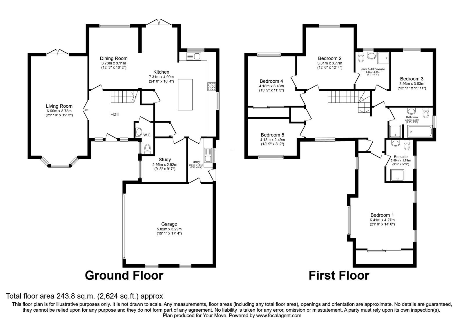 Floorplan of 5 bedroom Detached House for sale, Burn Grange Park, Newtongrange, Midlothian, EH22