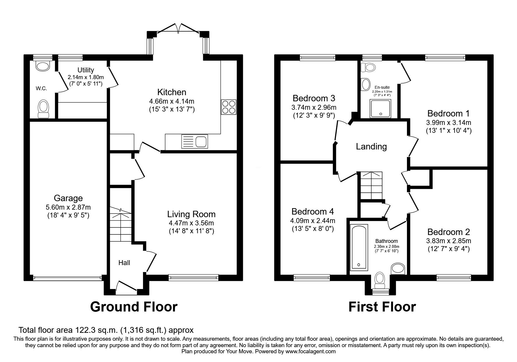 Floorplan of 4 bedroom Detached House for sale, Ryndale Drive, Dalkeith, Midlothian, EH22