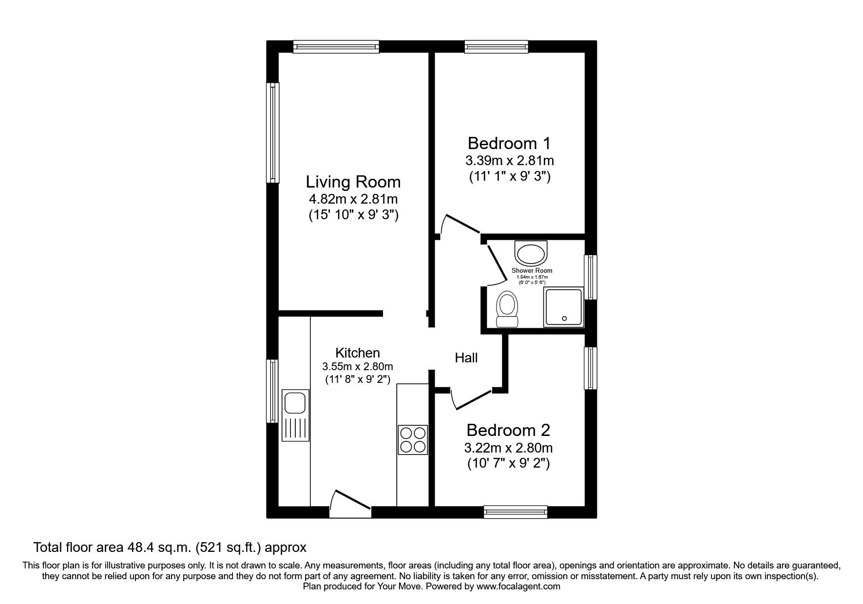Floorplan of 2 bedroom Detached Property for sale, Kevock Vale Park, Lasswade, Midlothian, EH18