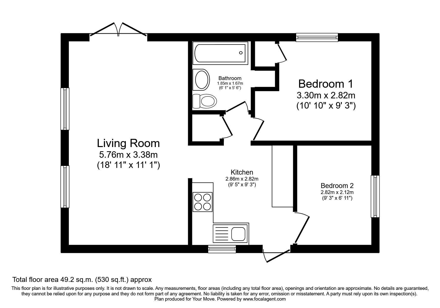 Floorplan of 2 bedroom Detached Property for sale, Kevock Vale Park, Lasswade, Midlothian, EH18
