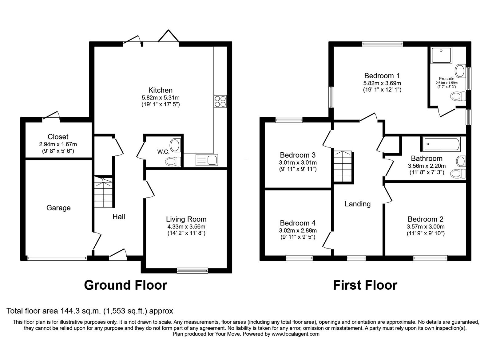 Floorplan of 4 bedroom Detached House for sale, Shiel Hall Circle, Rosewell, Midlothian, EH24