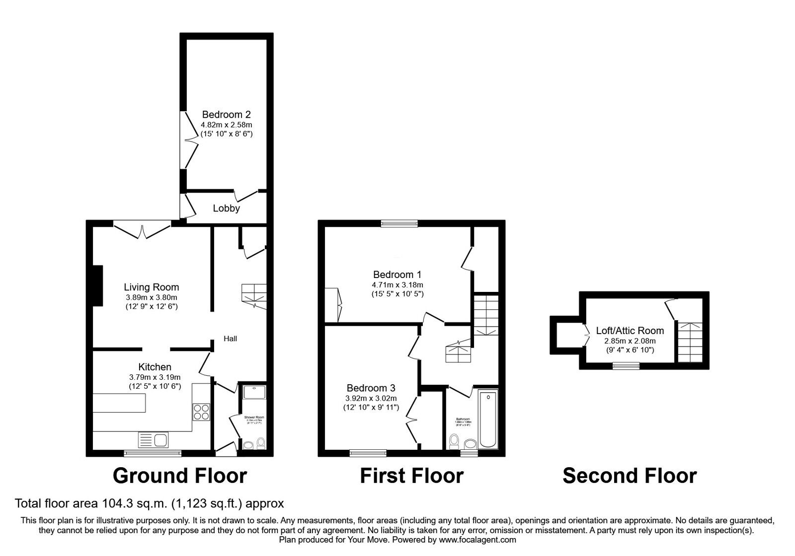 Floorplan of 3 bedroom End Terrace House for sale, Muirpark Wynd, Tranent, East Lothian, EH33