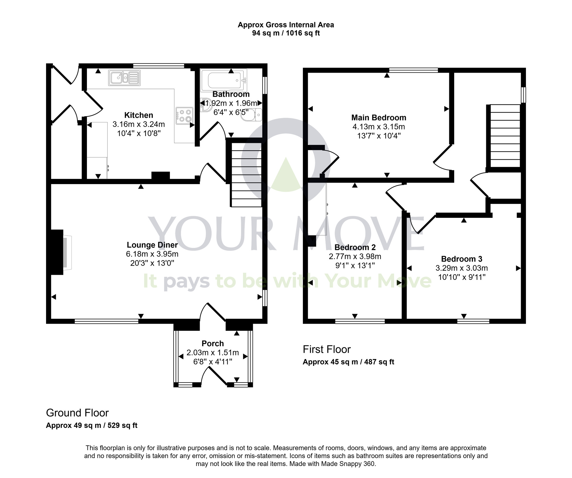 Floorplan of 3 bedroom Semi Detached House for sale, Glen View, Penicuik, Midlothian, EH26