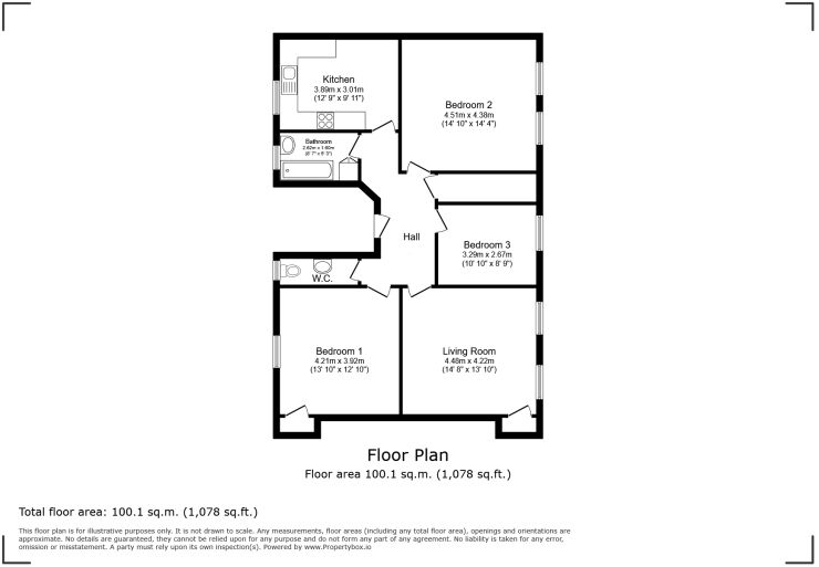 Floorplan of 3 bedroom  Flat for sale, High Street, Haddington, East Lothian, EH41