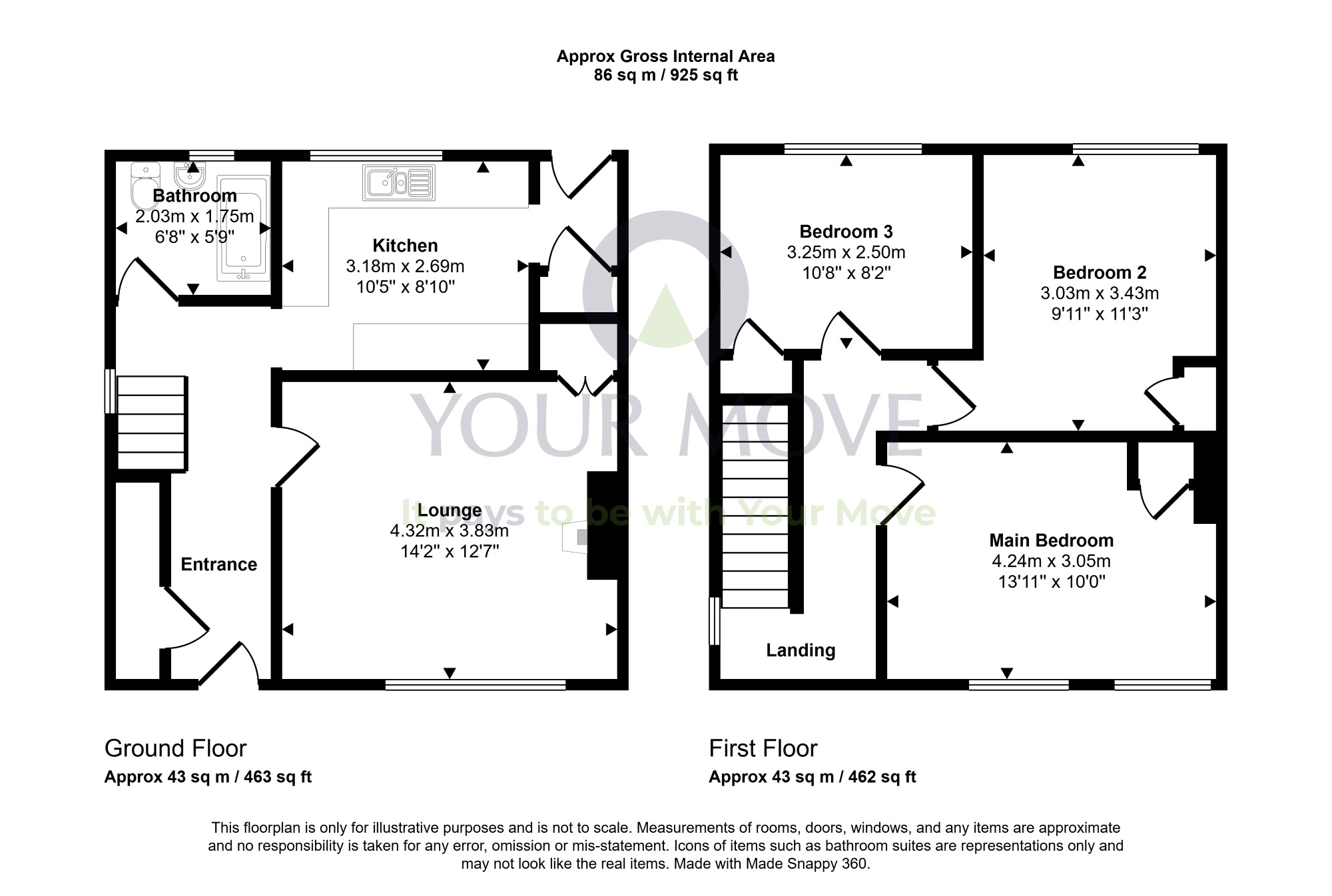 Floorplan of 3 bedroom Semi Detached House for sale, Braeside Road South, Gorebridge, Midlothian, EH23