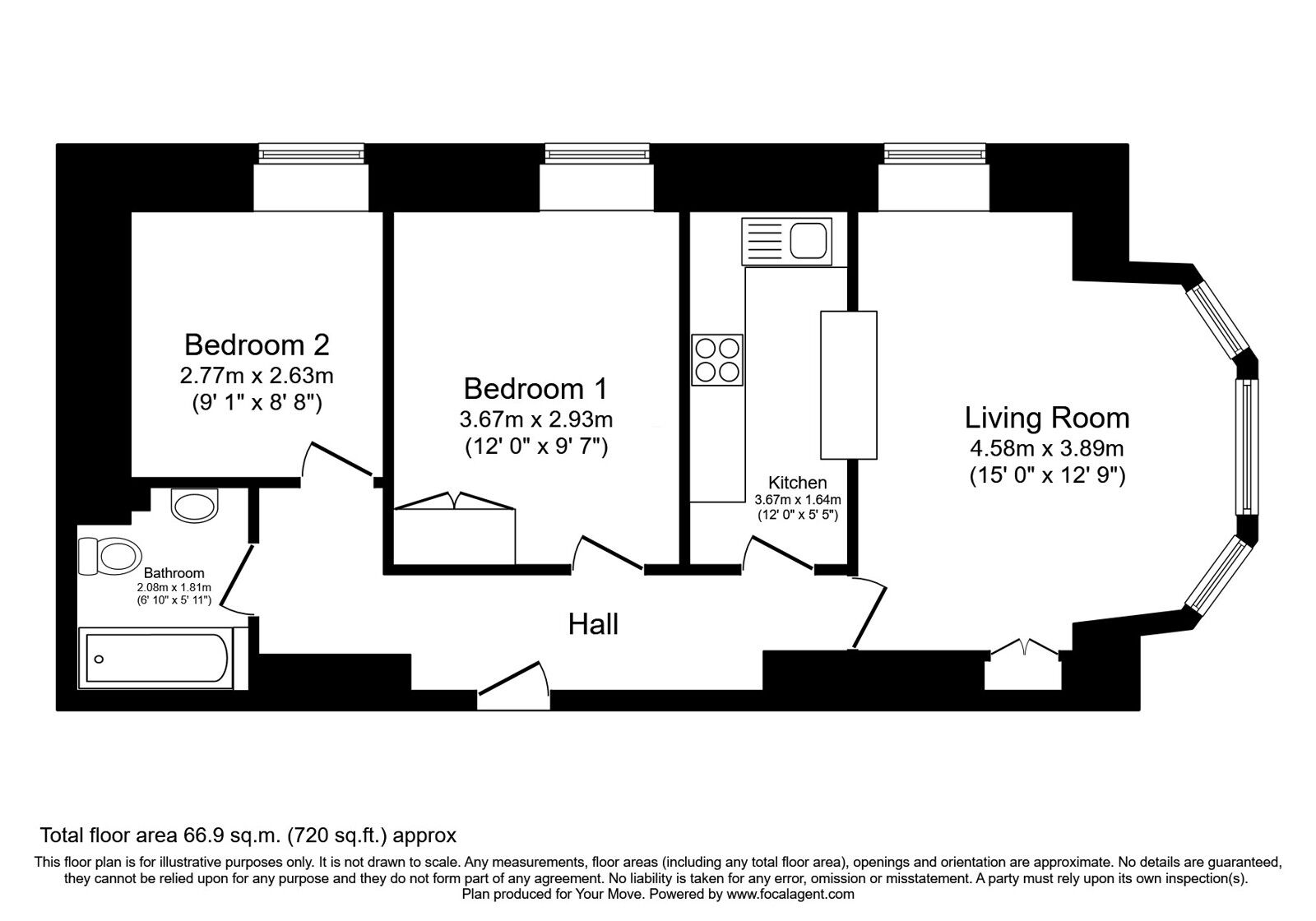 Floorplan of 2 bedroom  Flat for sale, Newtoft Street, Edinburgh, Midlothian, EH17