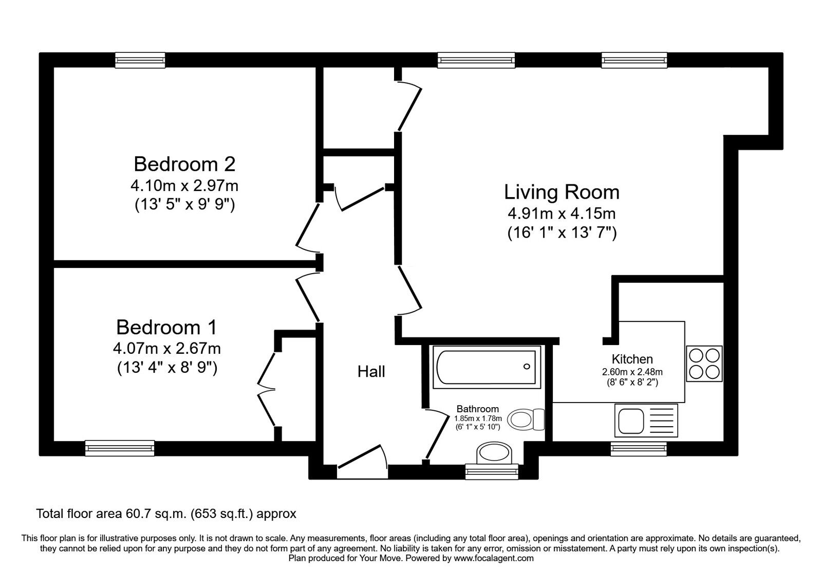 Floorplan of 2 bedroom  Flat for sale, Church Street, Tranent, EH33