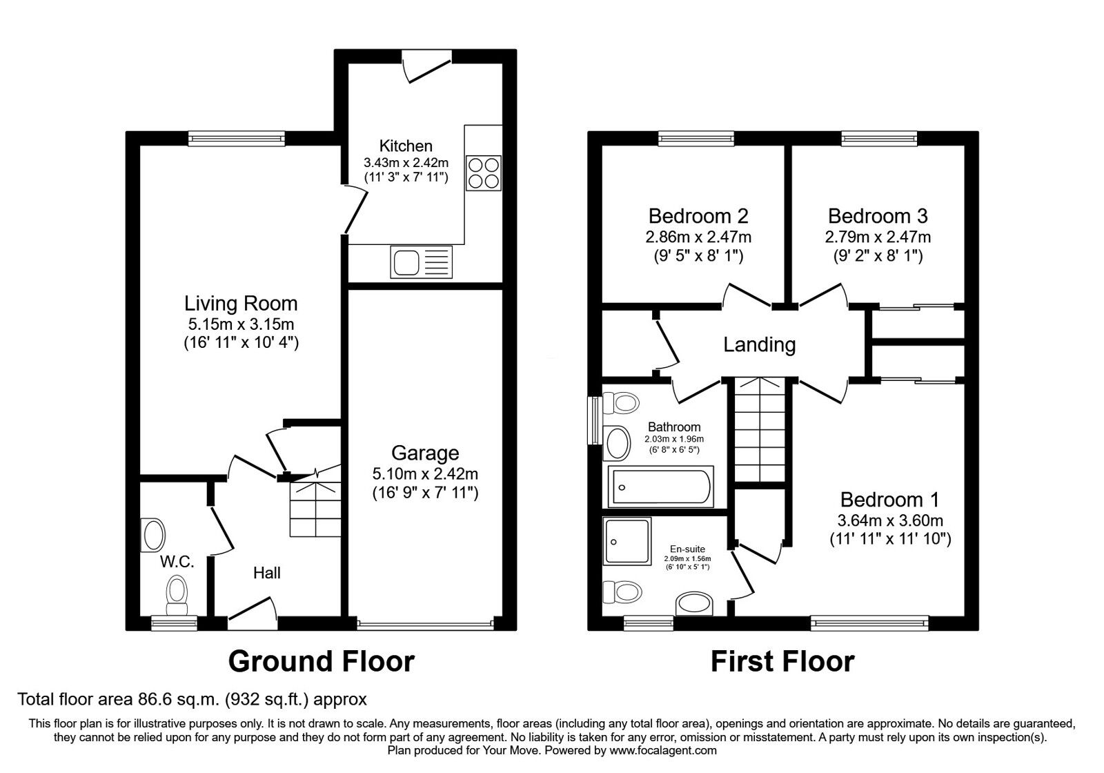 Floorplan of 3 bedroom Detached House for sale, Whitehouse Crescent, Gorebridge, Midlothian, EH23