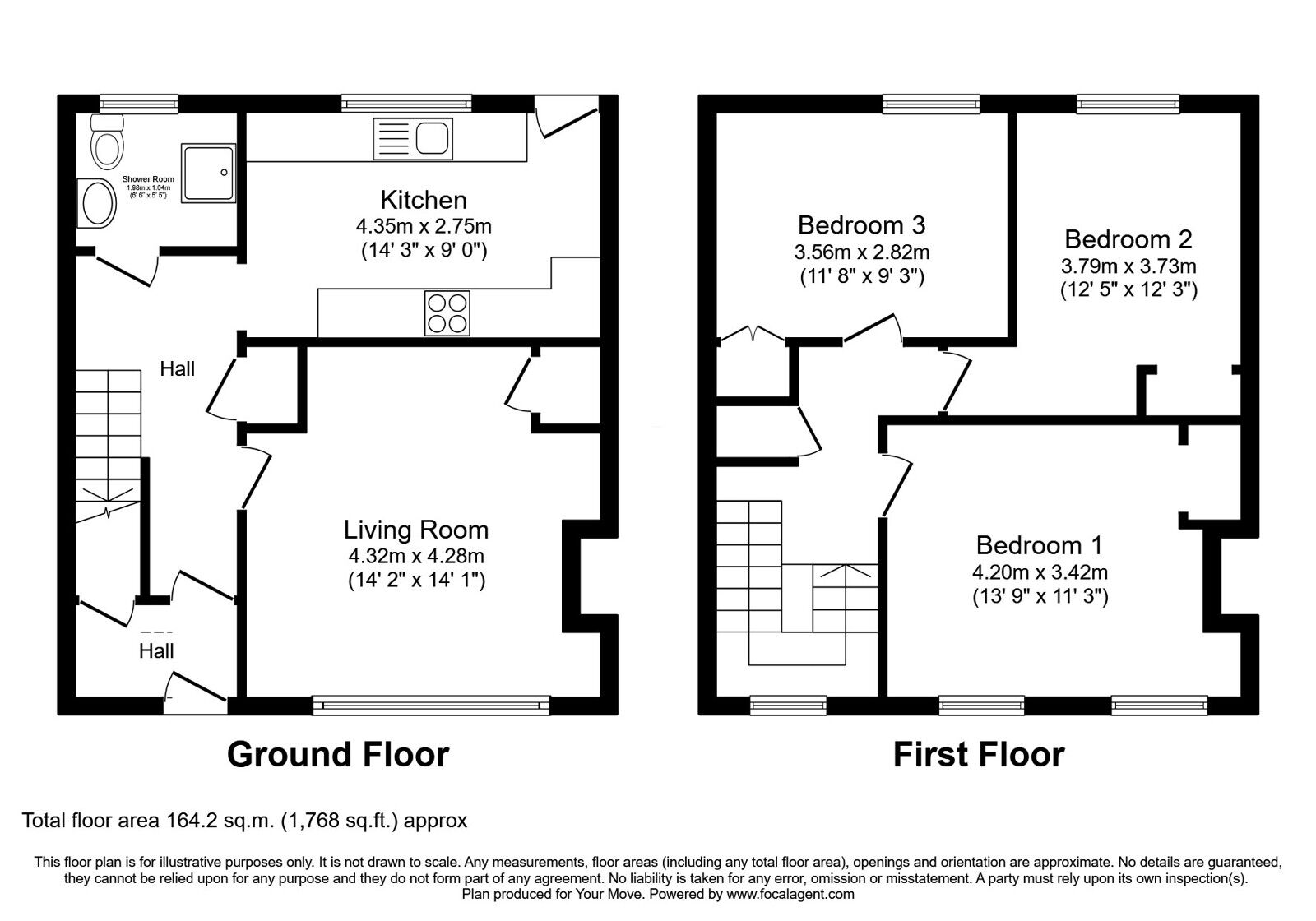 Floorplan of 3 bedroom Mid Terrace House for sale, Swan Crescent, Gorebridge, Midlothian, EH23