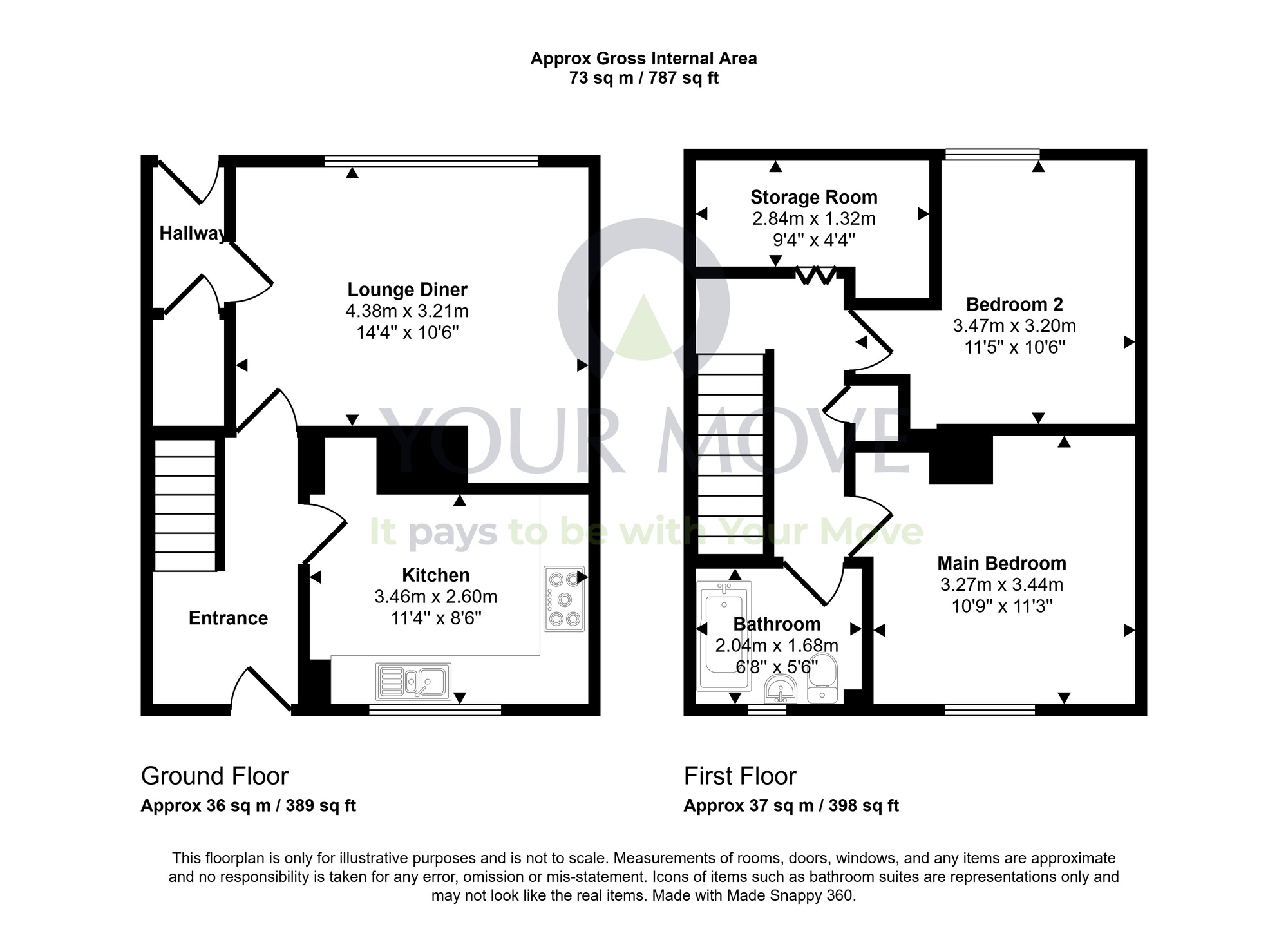 Floorplan of 2 bedroom Mid Terrace House for sale, Hughes Crescent, Mayfield, Midlothian, EH22