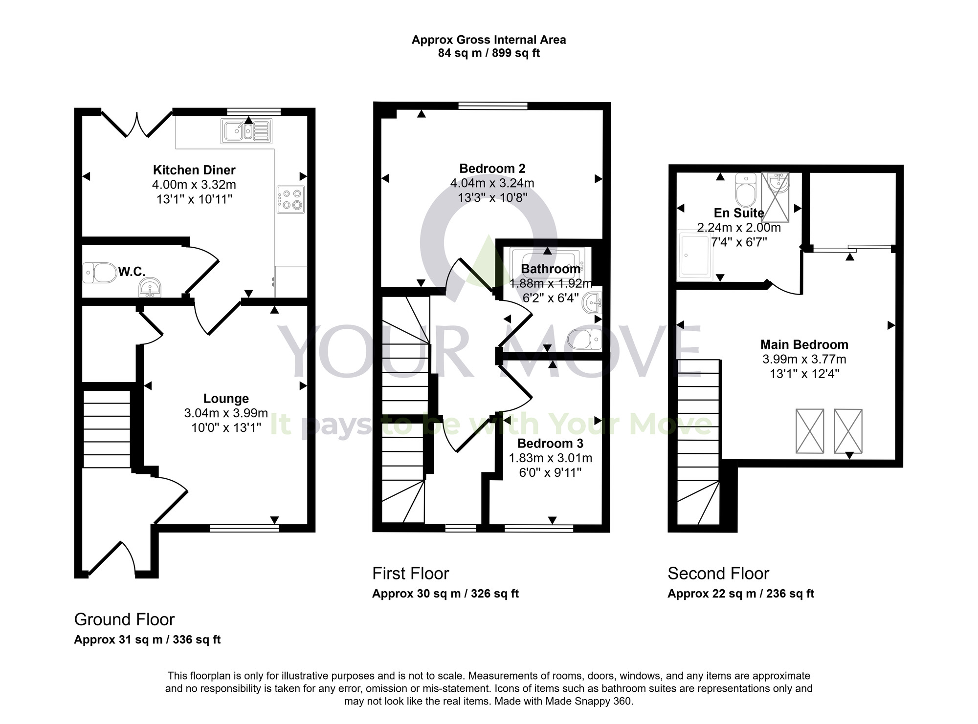 Floorplan of 3 bedroom Mid Terrace House for sale, Colcoon Park, Gorebridge, Midlothian, EH23