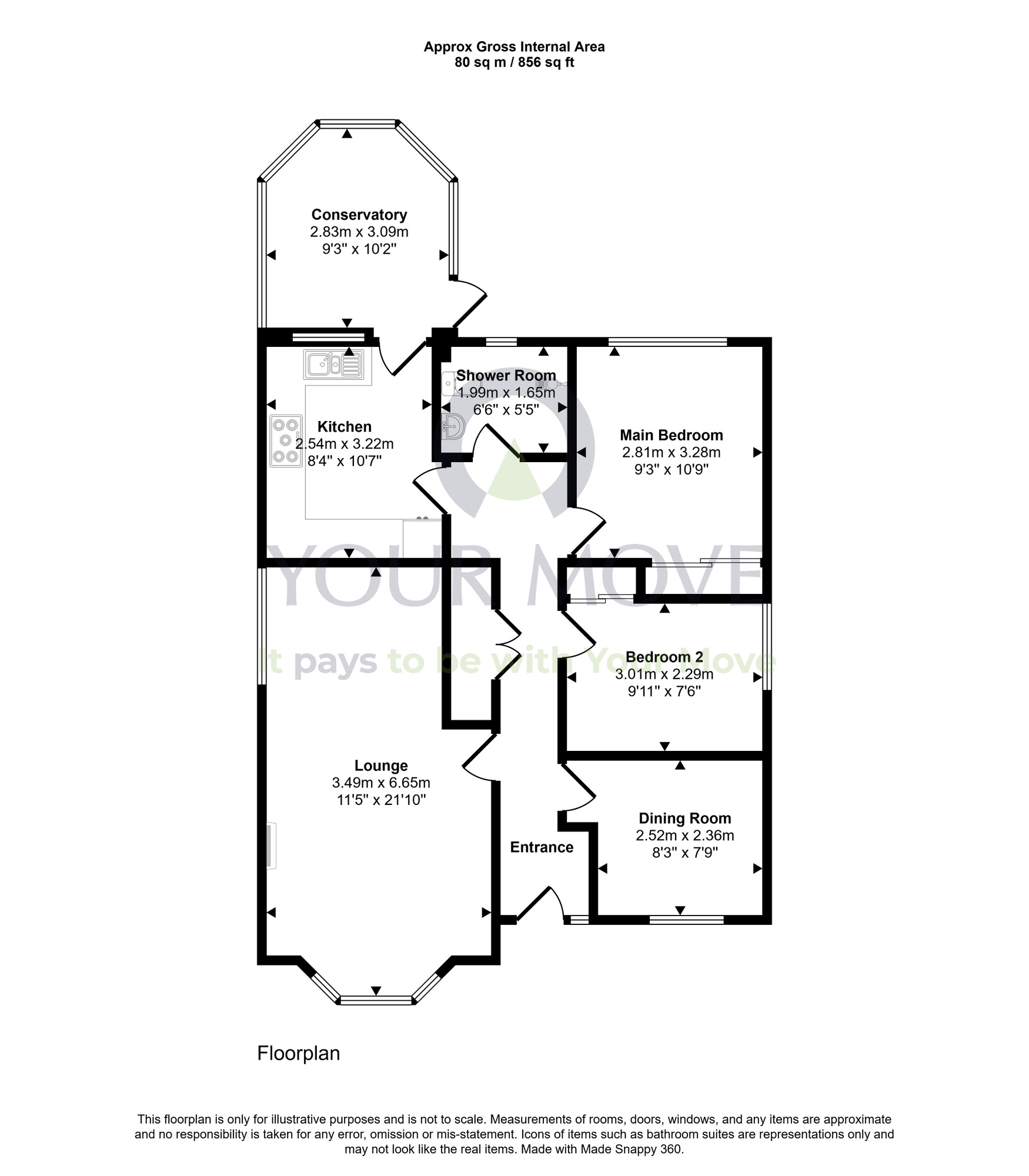 Floorplan of 3 bedroom Detached Bungalow for sale, Hardengreen Lane, Eskbank, Midlothian, EH22
