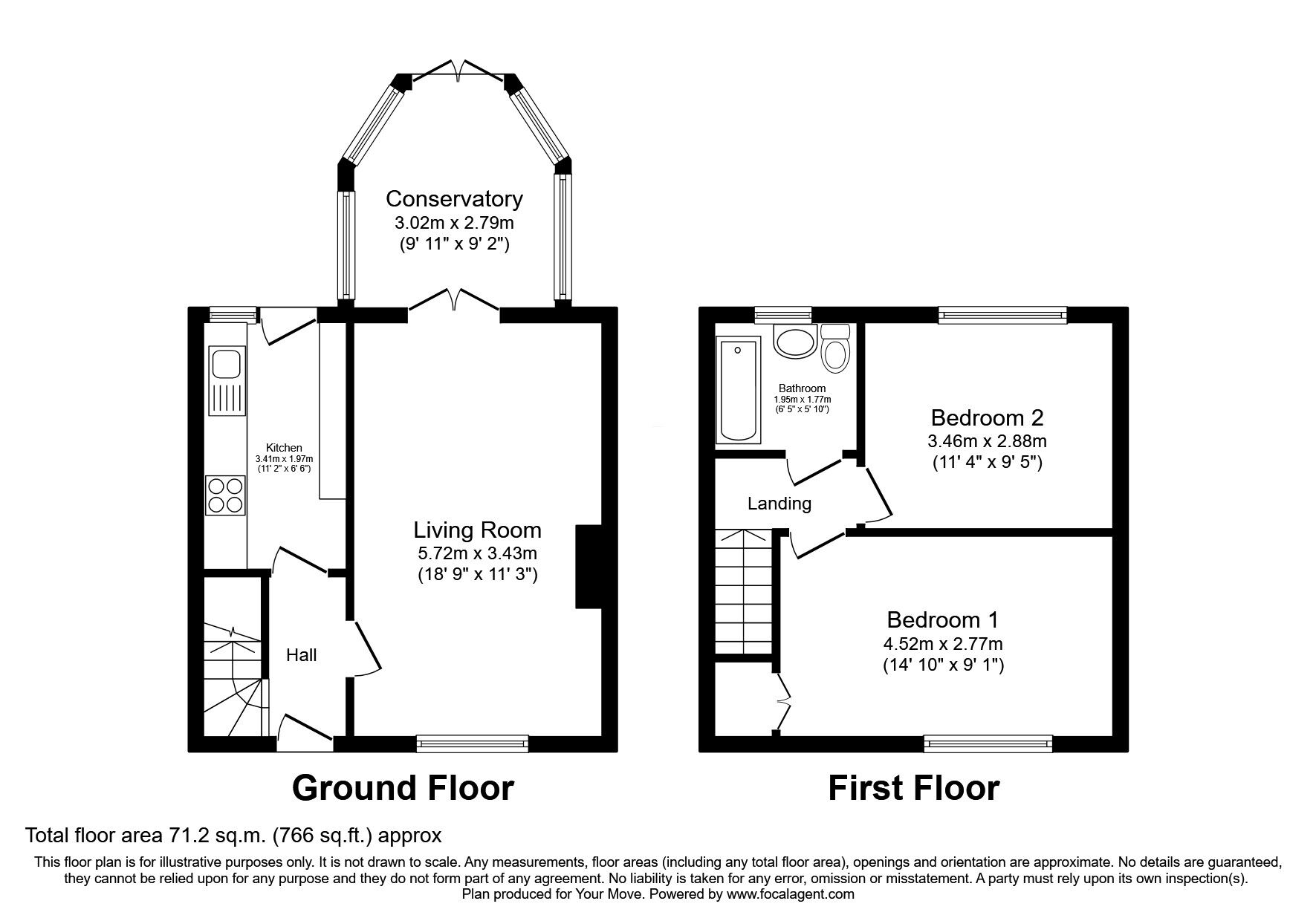 Floorplan of 2 bedroom Mid Terrace House for sale, Castle Terrace, Port Seton, East Lothian, EH32