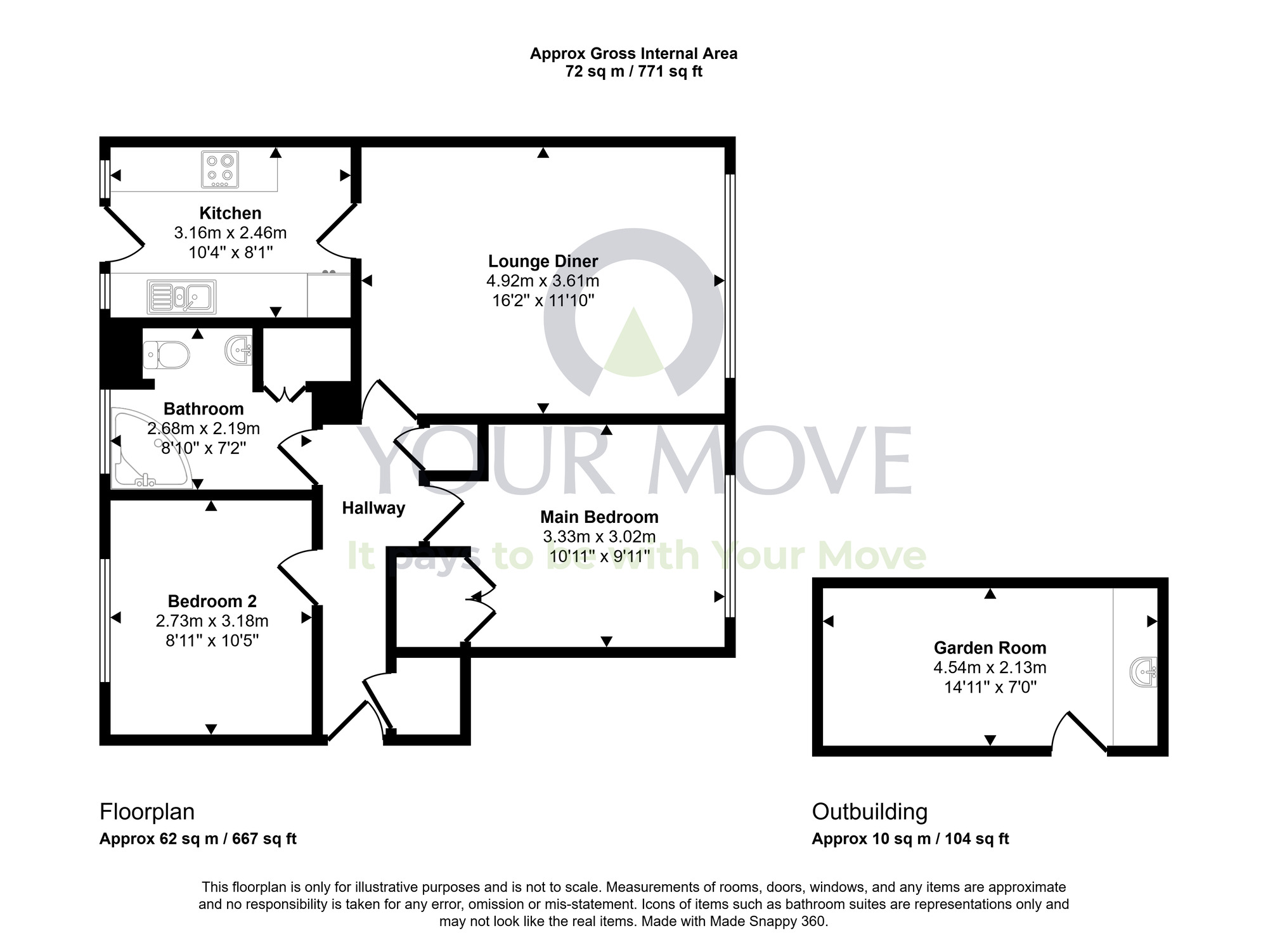 Floorplan of 2 bedroom Flat for sale, Newbattle Abbey Crescent, Dalkeith, Midlothian, EH22