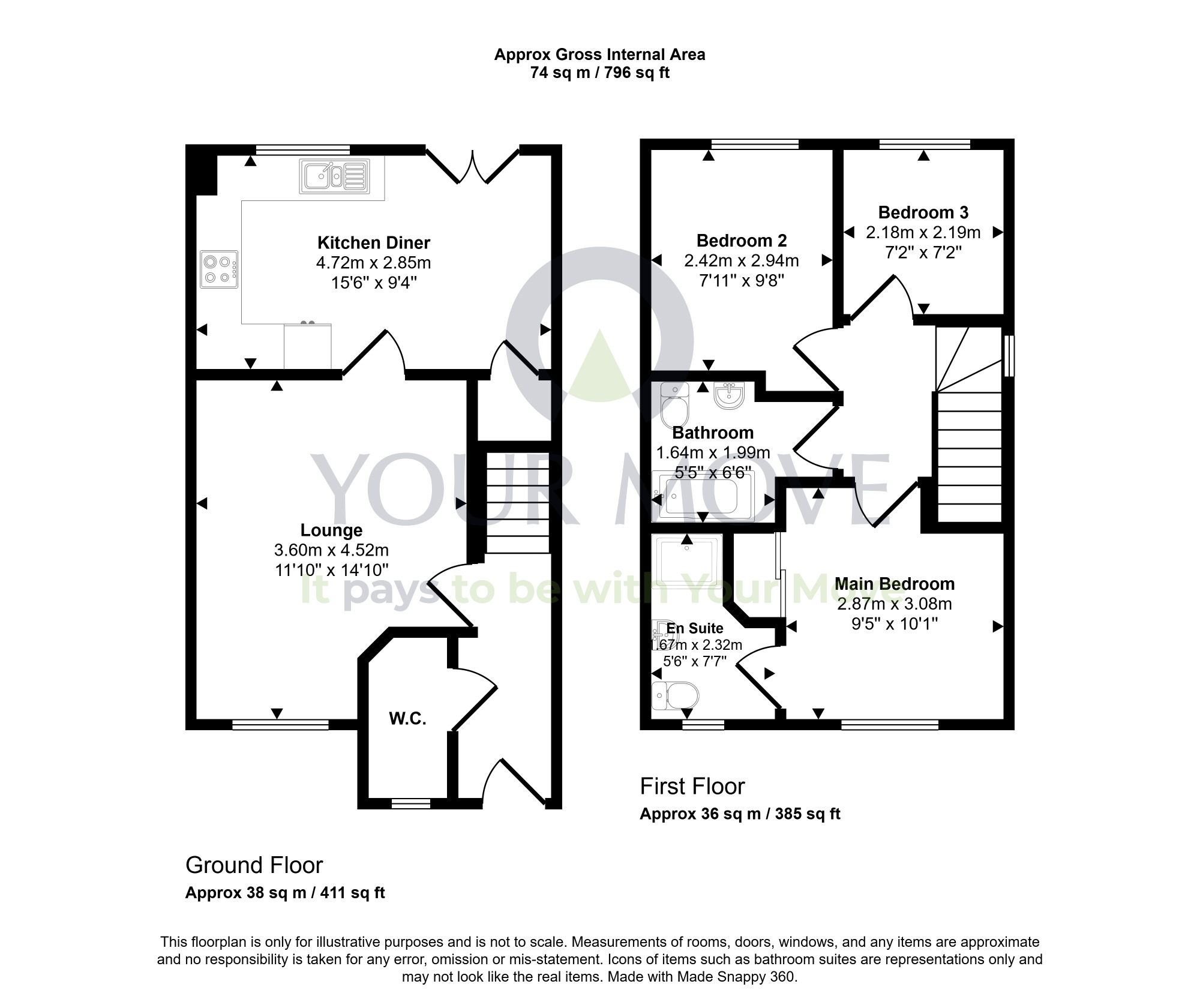 Floorplan of 3 bedroom End Terrace House for sale, Chuckers Row, Wallyford, East Lothian, EH21