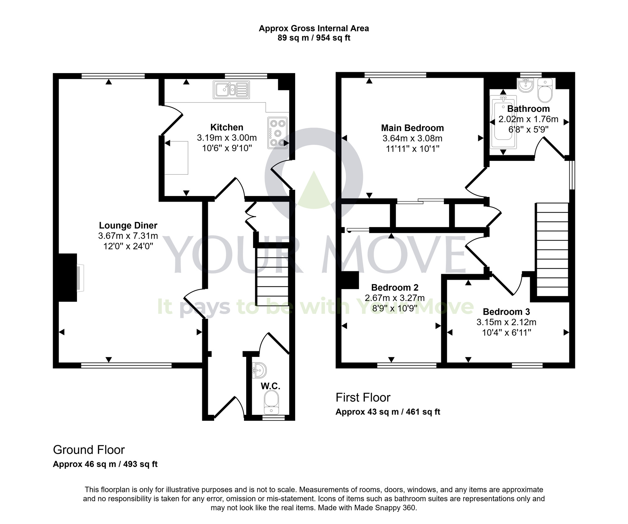 Floorplan of 3 bedroom Semi Detached House for sale, Woodburn Bank, Dalkeith, Midlothian, EH22