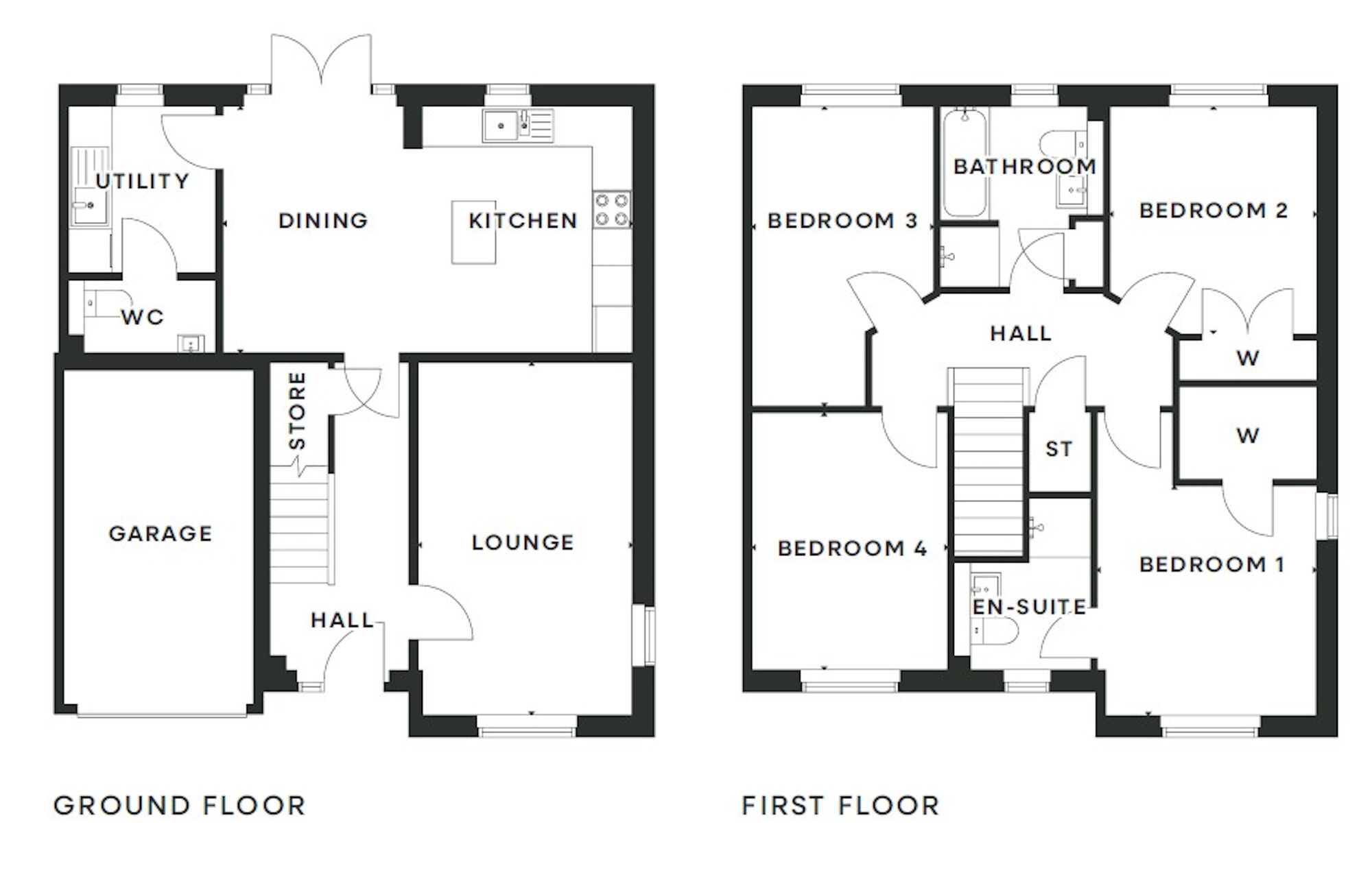 Floorplan of 4 bedroom Detached House for sale, Longthorn Gardens, Dalkeith, Midlothian, EH22
