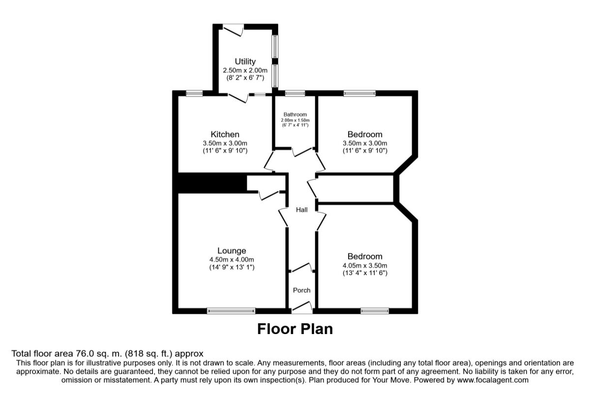 Floorplan of 2 bedroom Flat to rent, Whinney Knowe, North Queensferry, Fife, KY11
