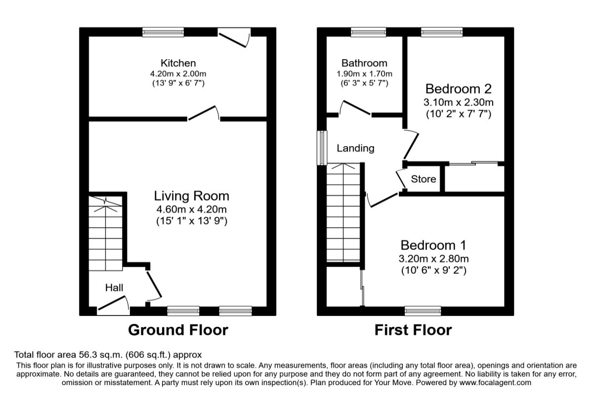 Floorplan of 2 bedroom Semi Detached House to rent, Strathbeg Drive, Dalgety Bay, Fife, KY11