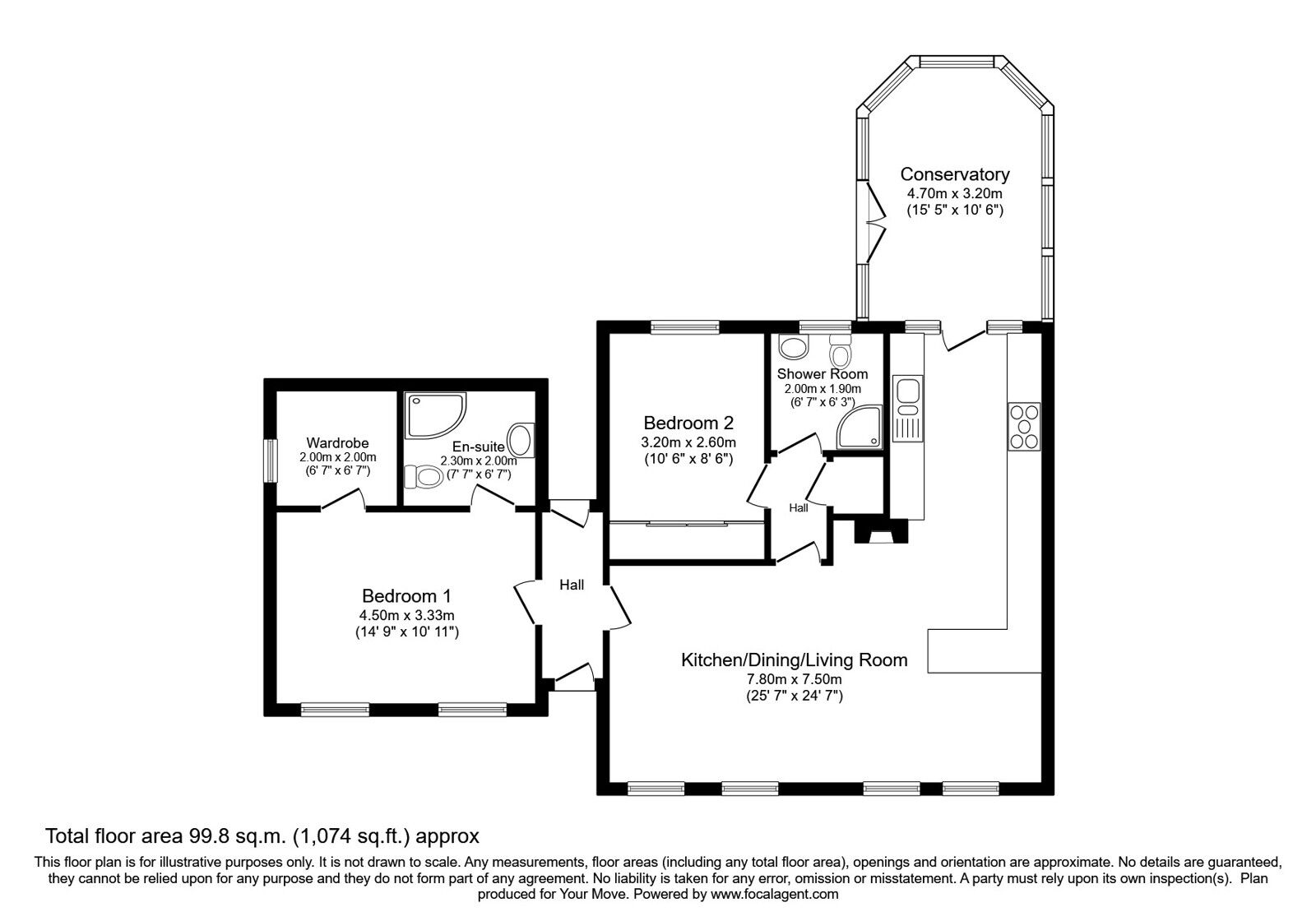 Floorplan of 2 bedroom Detached Bungalow for sale, Morlich Court, Dalgety Bay, Fife, KY11