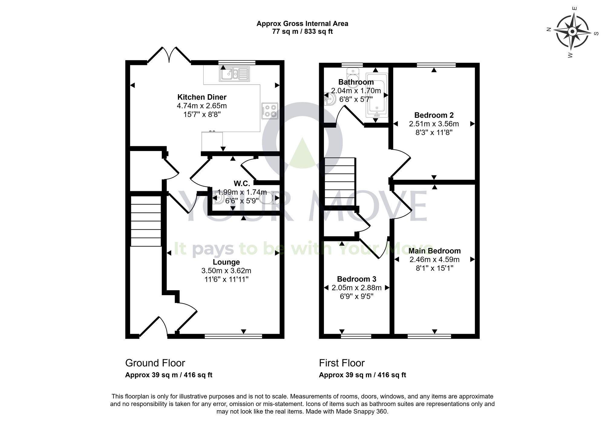 Floorplan of 3 bedroom Semi Detached House for sale, Skua Drive, Dalgety Bay, Dunfermline, KY11