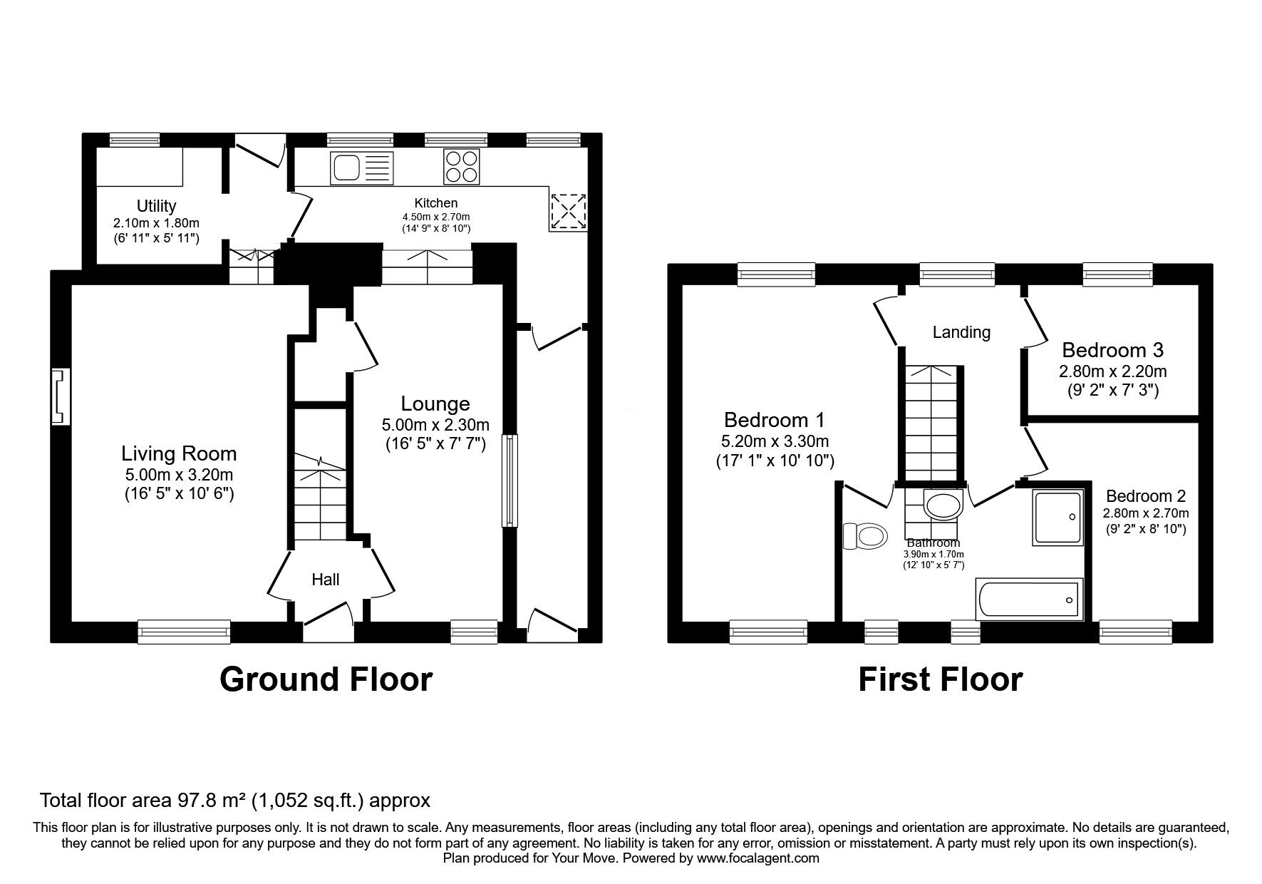 Floorplan of 3 bedroom Semi Detached House for sale, Main Street, Hillend, Dunfermline, KY11