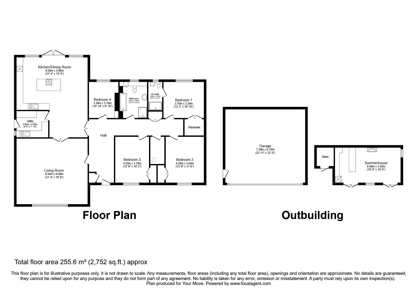 Floorplan of 4 bedroom Detached Bungalow for sale, Perth Road, Cowdenbeath, Fife, KY4
