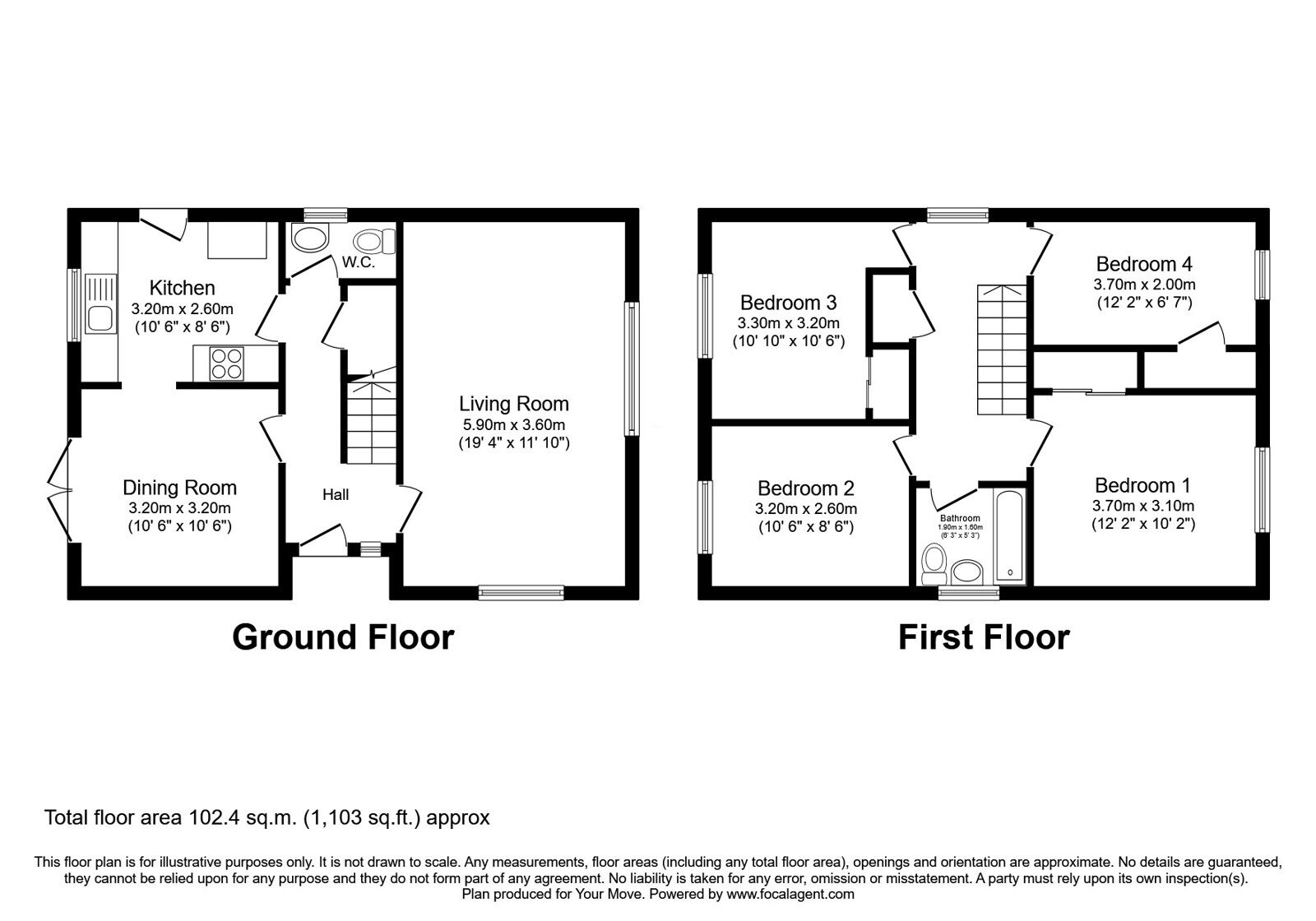 Floorplan of 4 bedroom Detached House for sale, Moray Park, Dalgety Bay, Fife, KY11