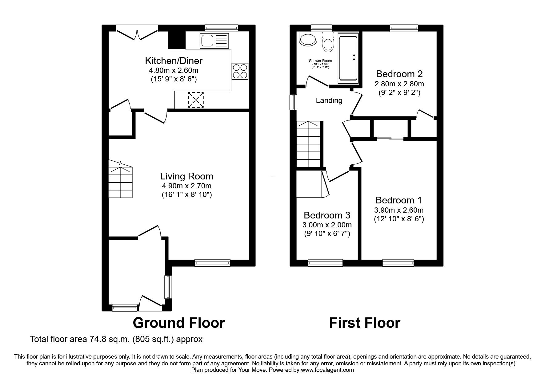 Floorplan of 3 bedroom Semi Detached House for sale, Letham Rise, Dalgety Bay, Fife, KY11