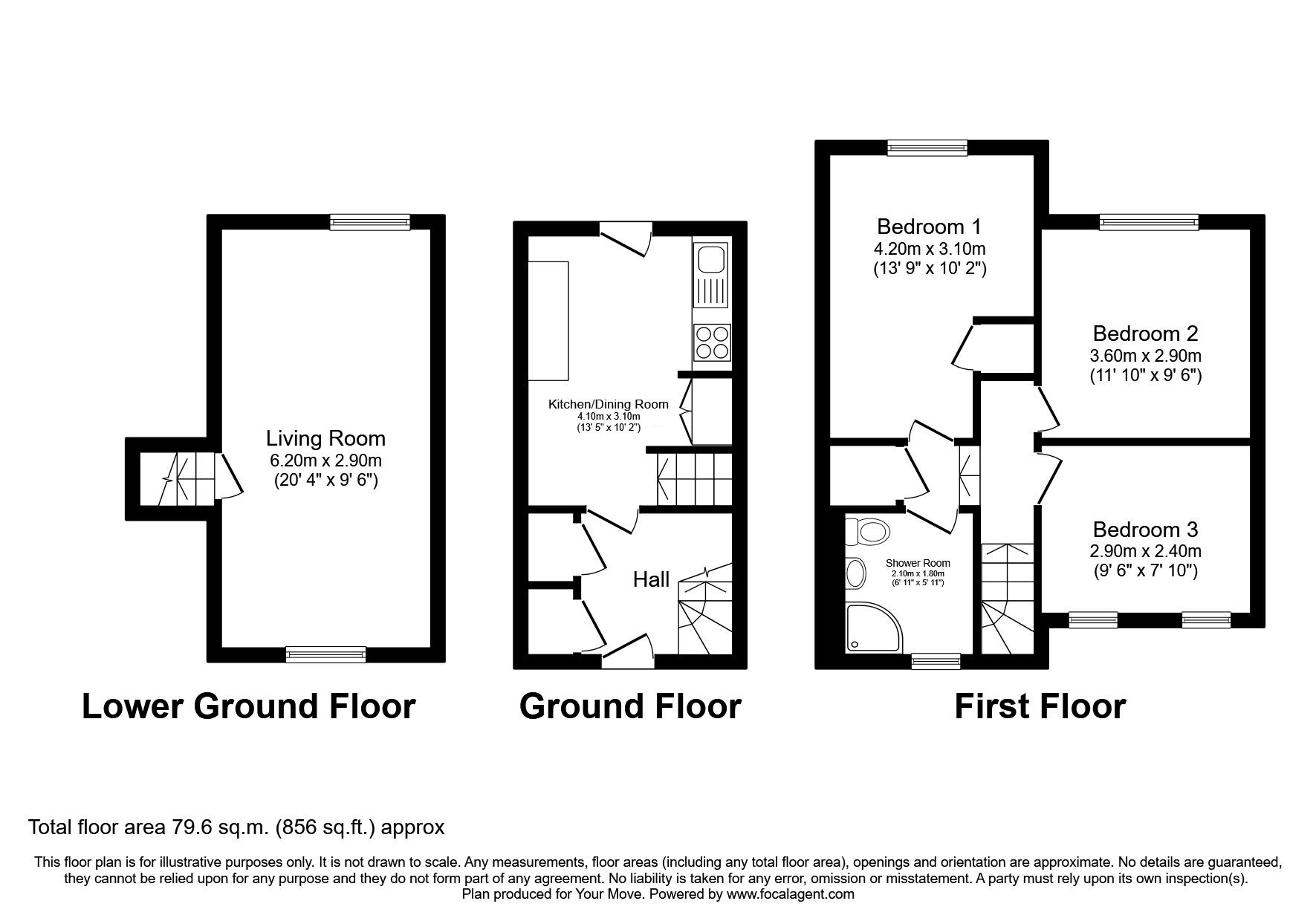 Floorplan of 3 bedroom End Terrace House for sale, Hill Street, Inverkeithing, Fife, KY11