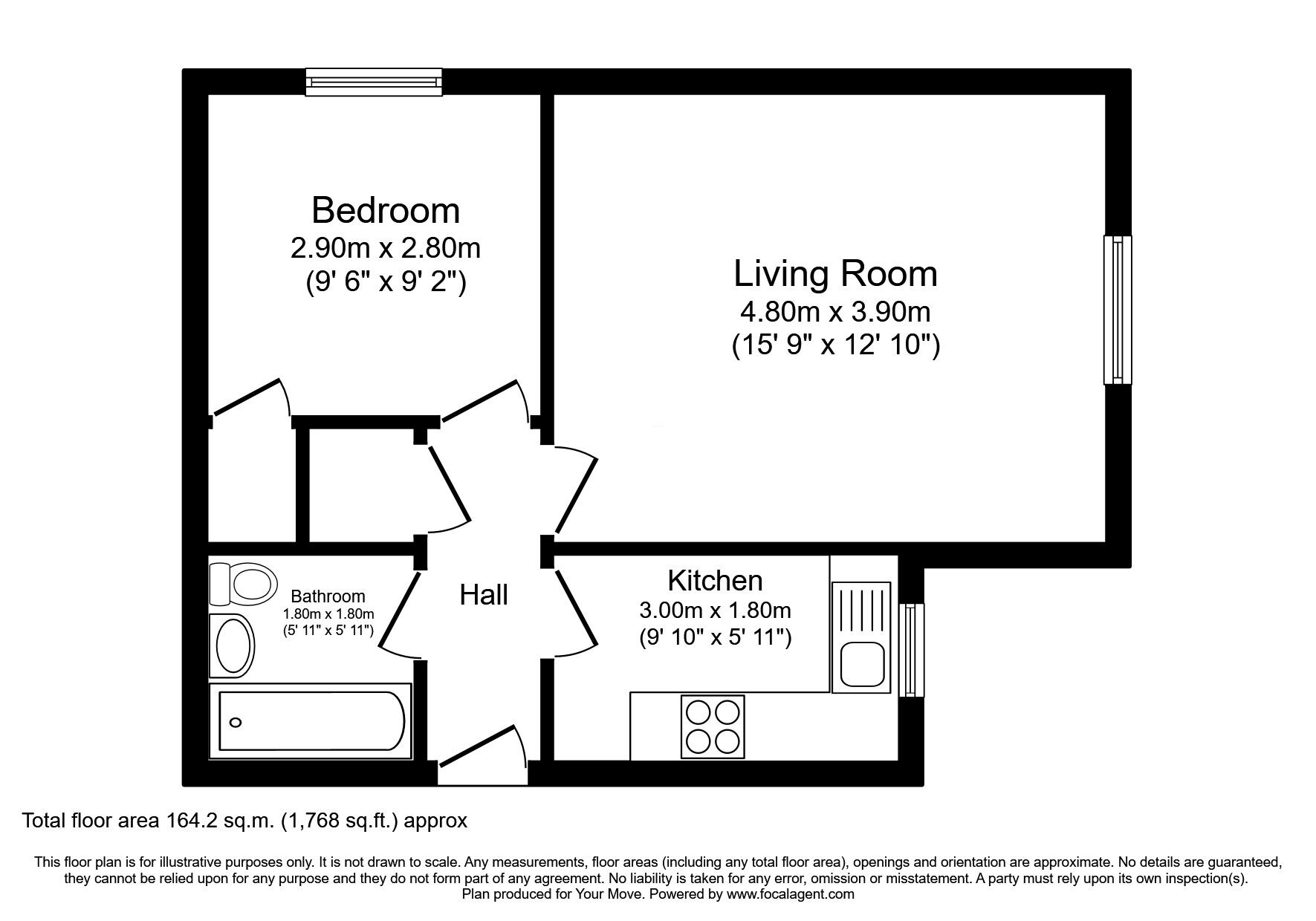 Floorplan of 1 bedroom  Flat for sale, Harbour Place, Dalgety Bay, Fife, KY11