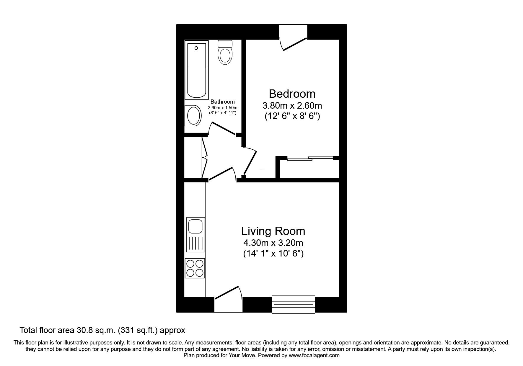 Floorplan of 1 bedroom  Flat for sale, Kinghorn Road, Burntisland, Fife, KY3