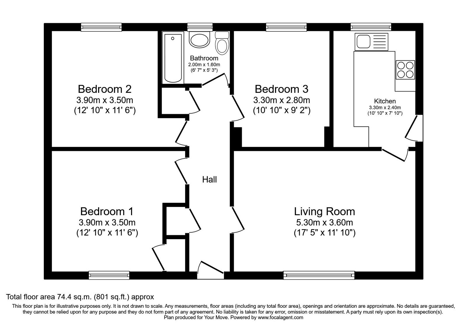 Floorplan of 3 bedroom Detached Bungalow for sale, Heriot Gardens, Burntisland, Fife, KY3