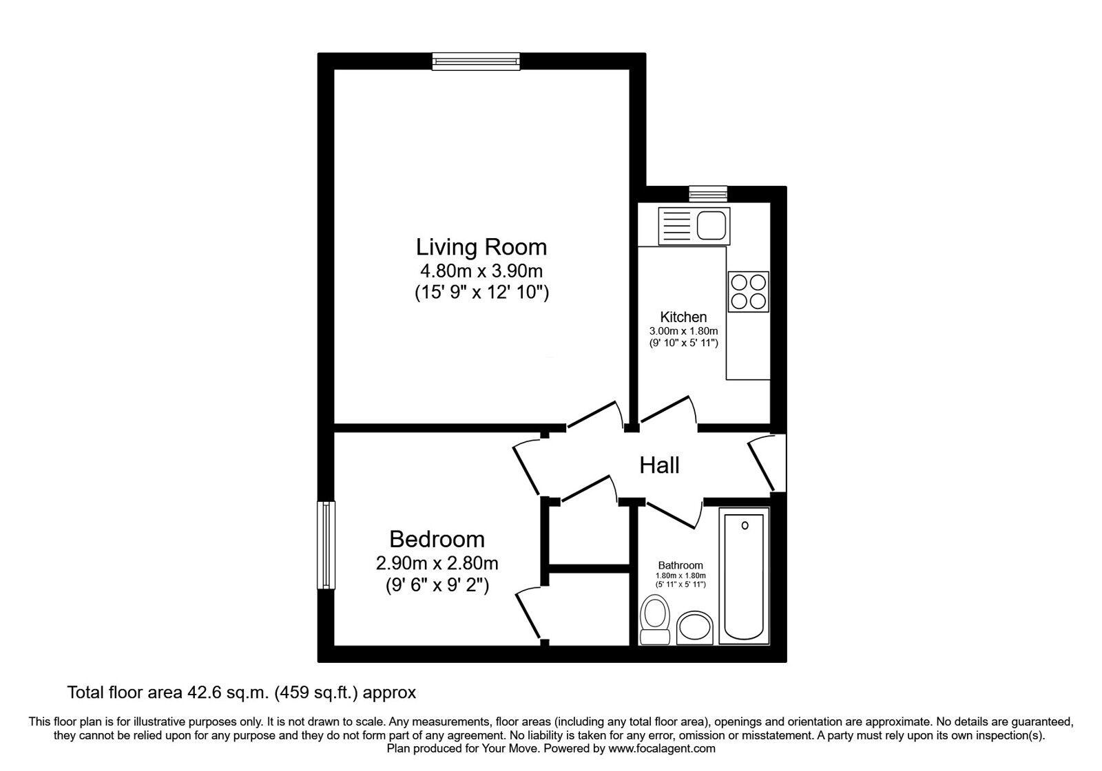 Floorplan of 1 bedroom  Flat for sale, Harbour Place, Dalgety Bay, Fife, KY11