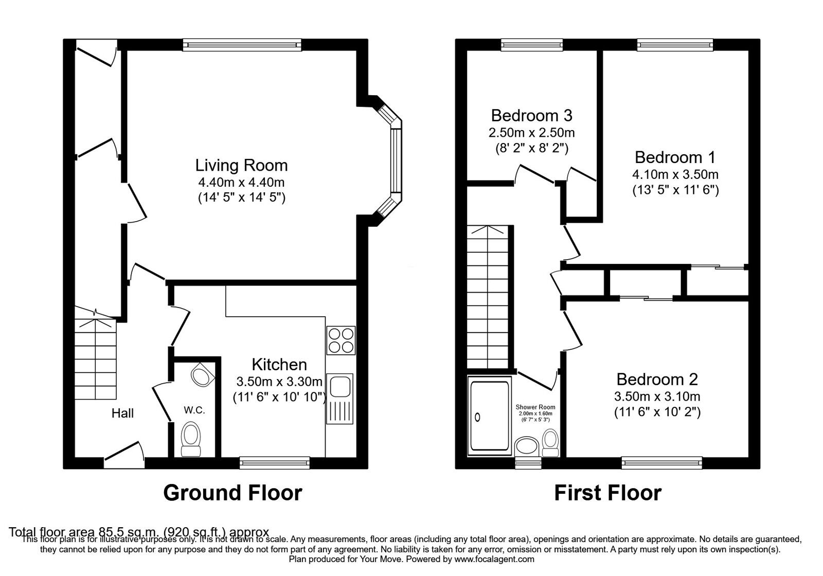 Floorplan of 3 bedroom  House for sale, Grampian Road, Rosyth, Fife, KY11