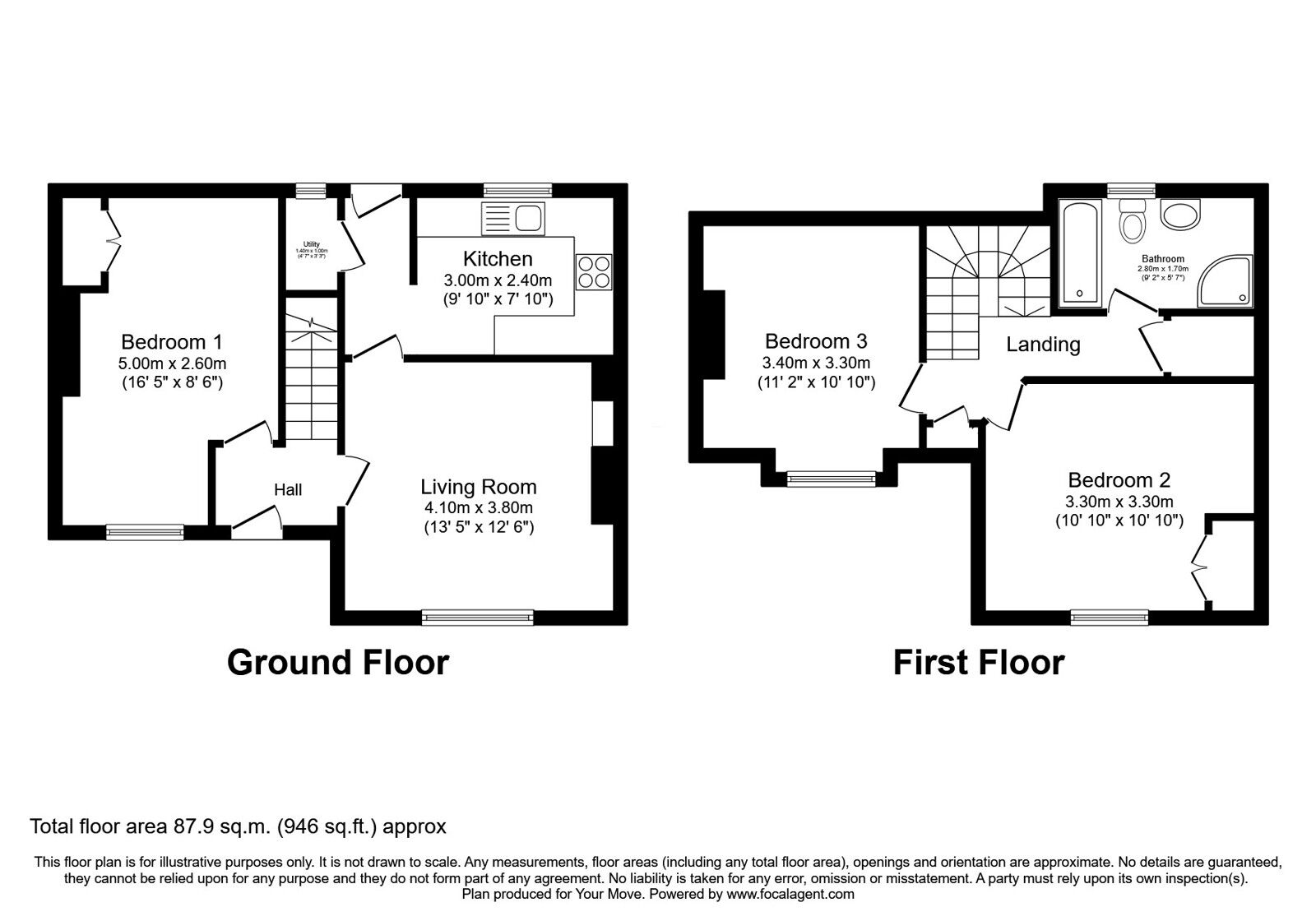 Floorplan of 3 bedroom Semi Detached House for sale, Admiralty Road, Rosyth, Fife, KY11