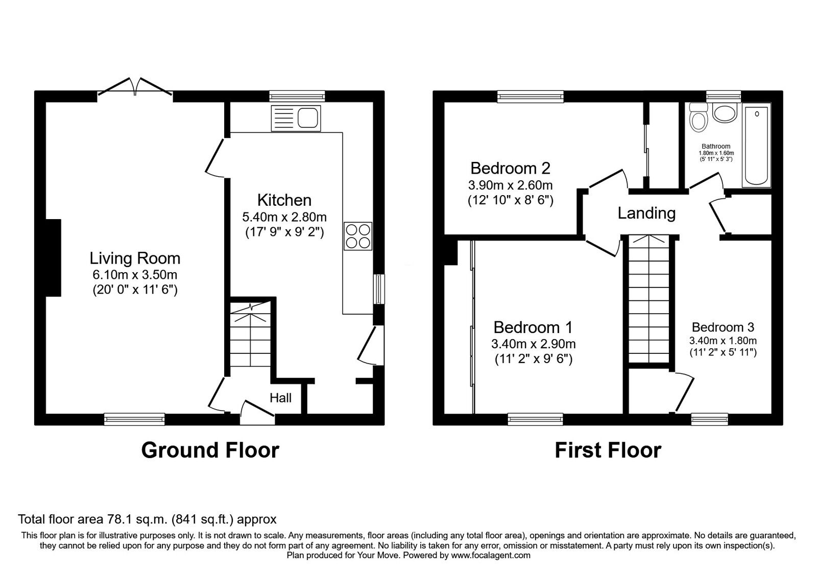 Floorplan of 3 bedroom Semi Detached House for sale, McRae Crescent, Burntisland, Fife, KY3