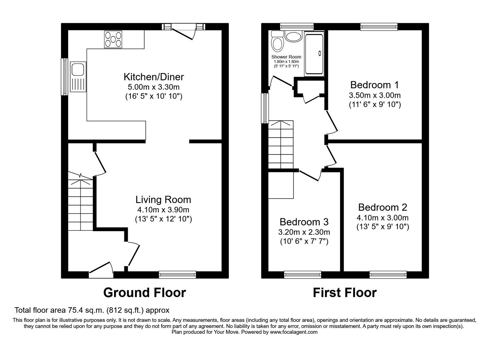 Floorplan of 3 bedroom Semi Detached House for sale, Riggs View, Cairneyhill, Fife, KY12
