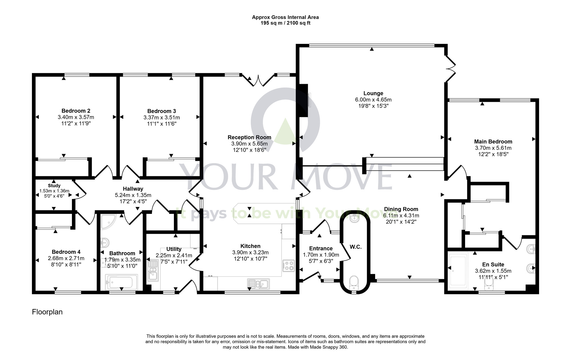 Floorplan of 4 bedroom Detached Bungalow for sale, Craigdimas Grove, Dalgety Bay, Fife, KY11