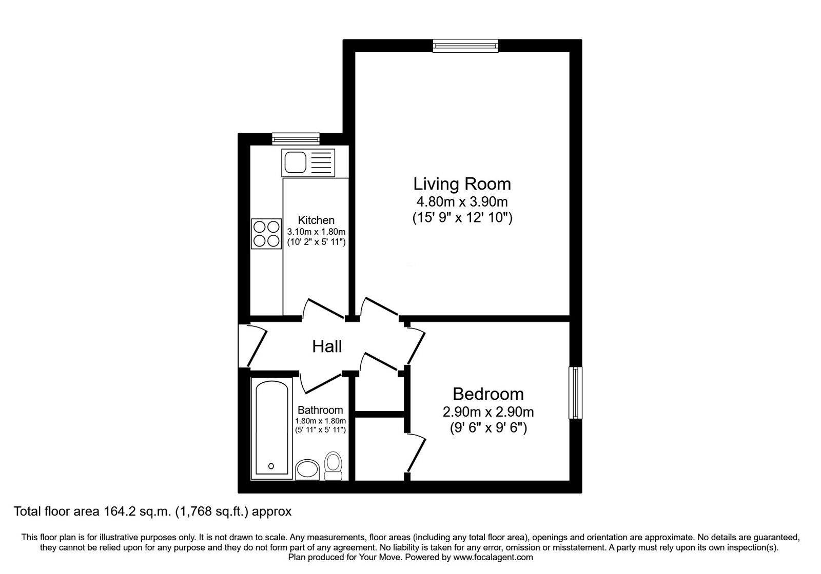 Floorplan of 1 bedroom  Flat for sale, Harbour Place, Dalgety Bay, Fife, KY11