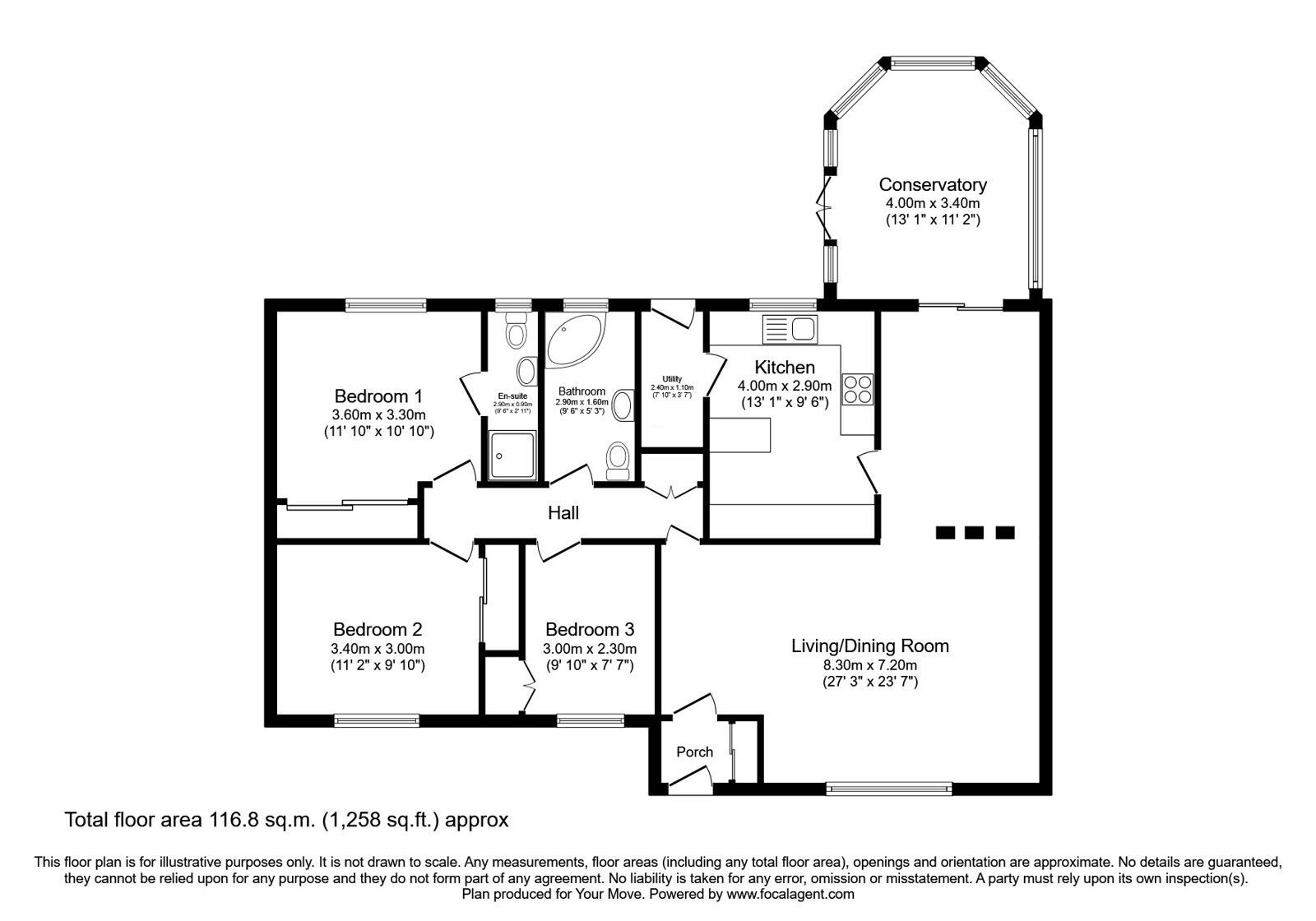 Floorplan of 3 bedroom Detached Bungalow for sale, Nasmyth Place, Kelty, Fife, KY4