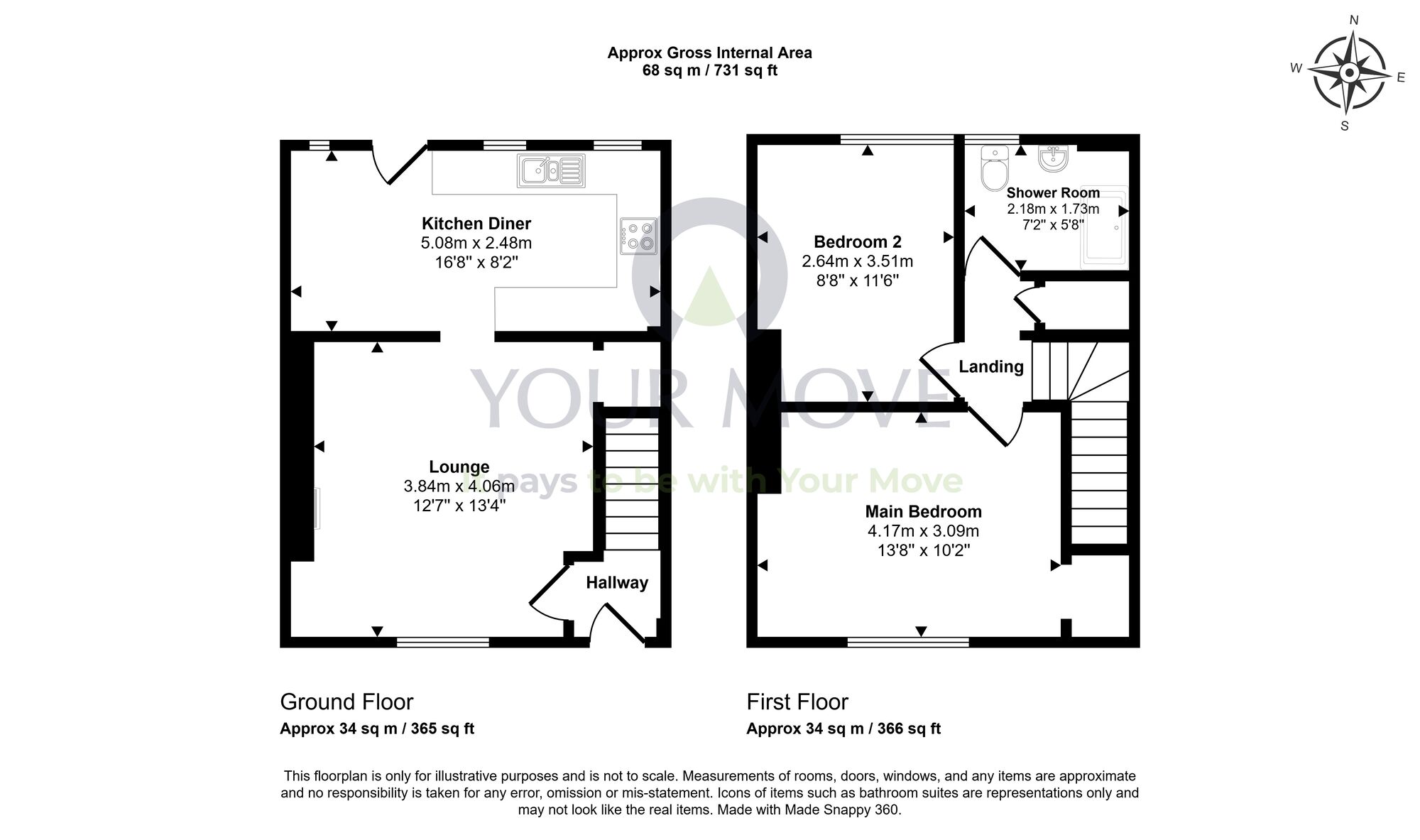 Floorplan of 2 bedroom Mid Terrace House for sale, Castlandhill Road, Rosyth, Fife, KY11