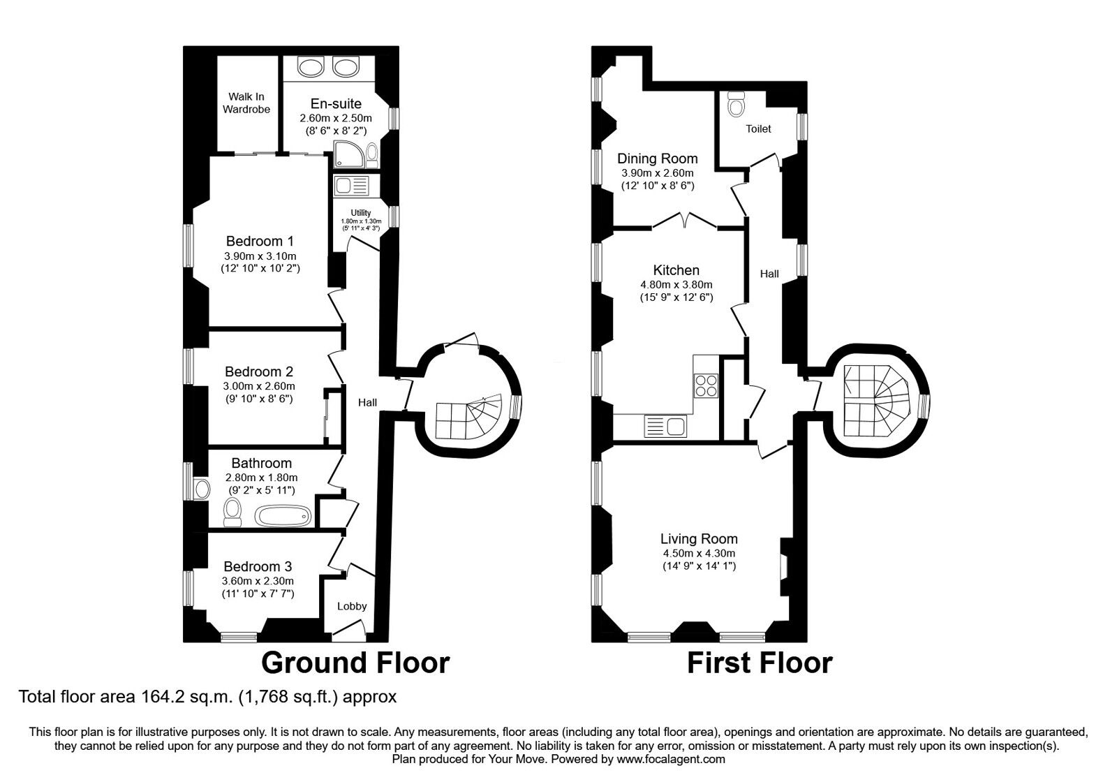 Floorplan of 3 bedroom  House for sale, East Wing Donibristle Gardens, Dalgety Bay, Fife, KY11